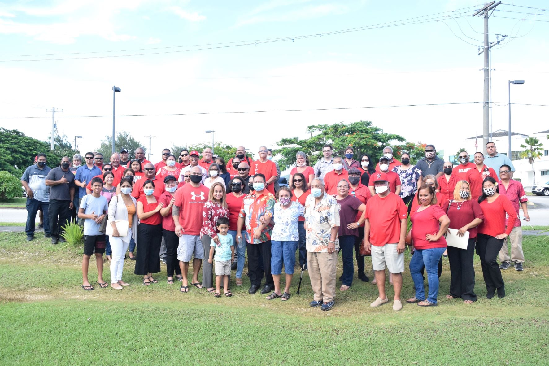 Grace "Pitu" Sablan-Vaiagae front row, sixth left, poses for a group photo with family members, NMI Republican Party officials, Gov. Ralph DLG Torres, first lady Diann T. Torres and other supporter after Sablan-Vaiagae filed her candidacy at the Commonwealth Elections Commission on Thursday.