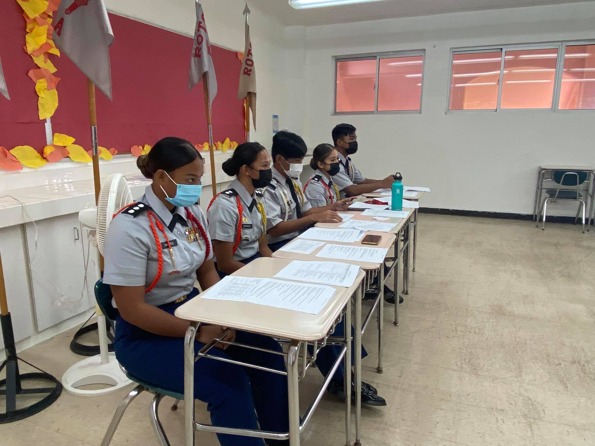 The Tinian JROTC Promotion Board.
