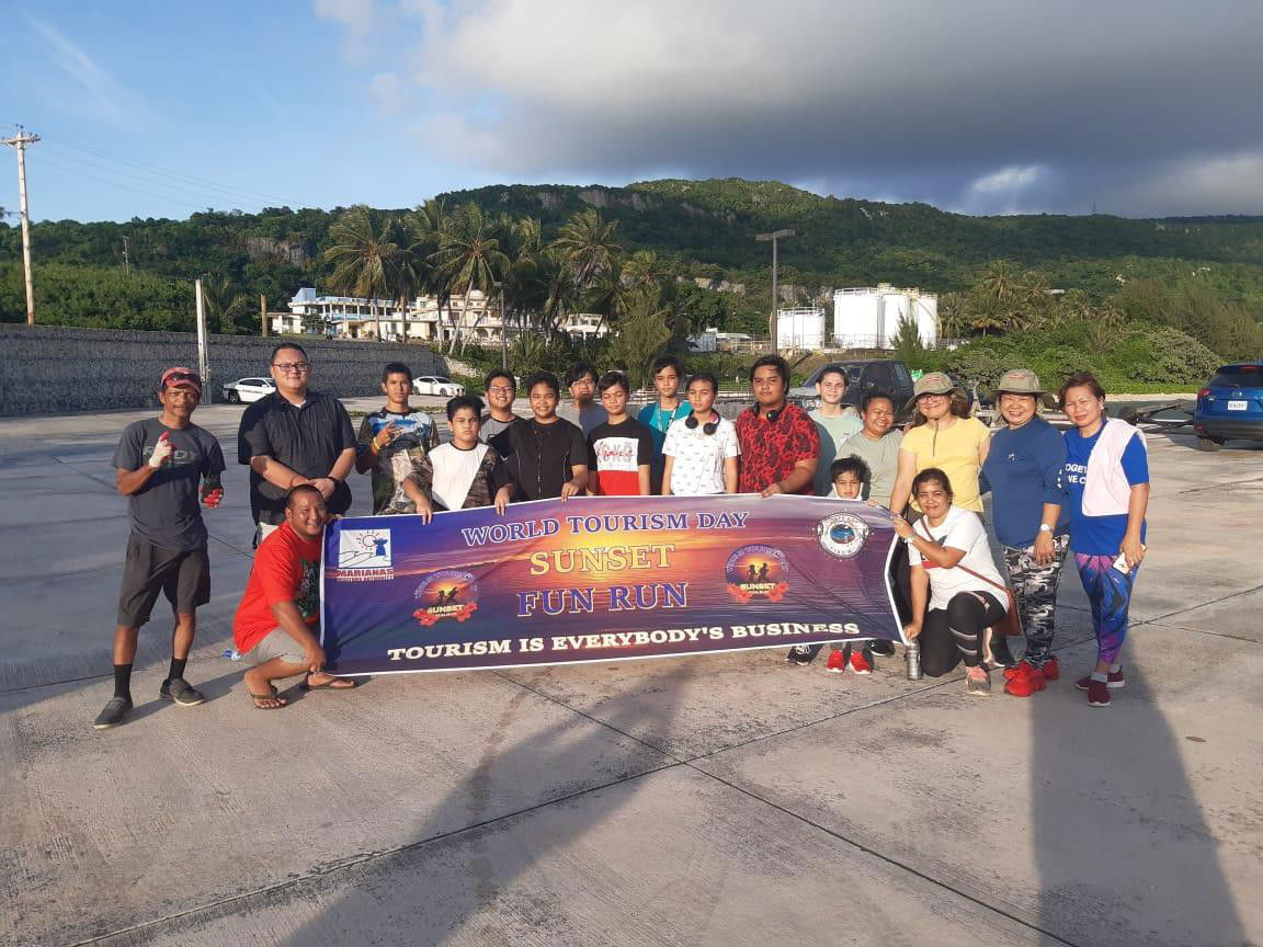 Participants gather for the World Tourism Day Sunset Run Fun in Rota on Sept. 27, 2021.