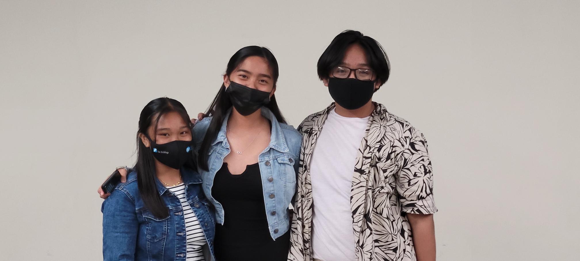 Second place winners Jermaine Yaling and Kaitlyn Balgoa from the senior division and Daniel Dela Cruz from the junior division