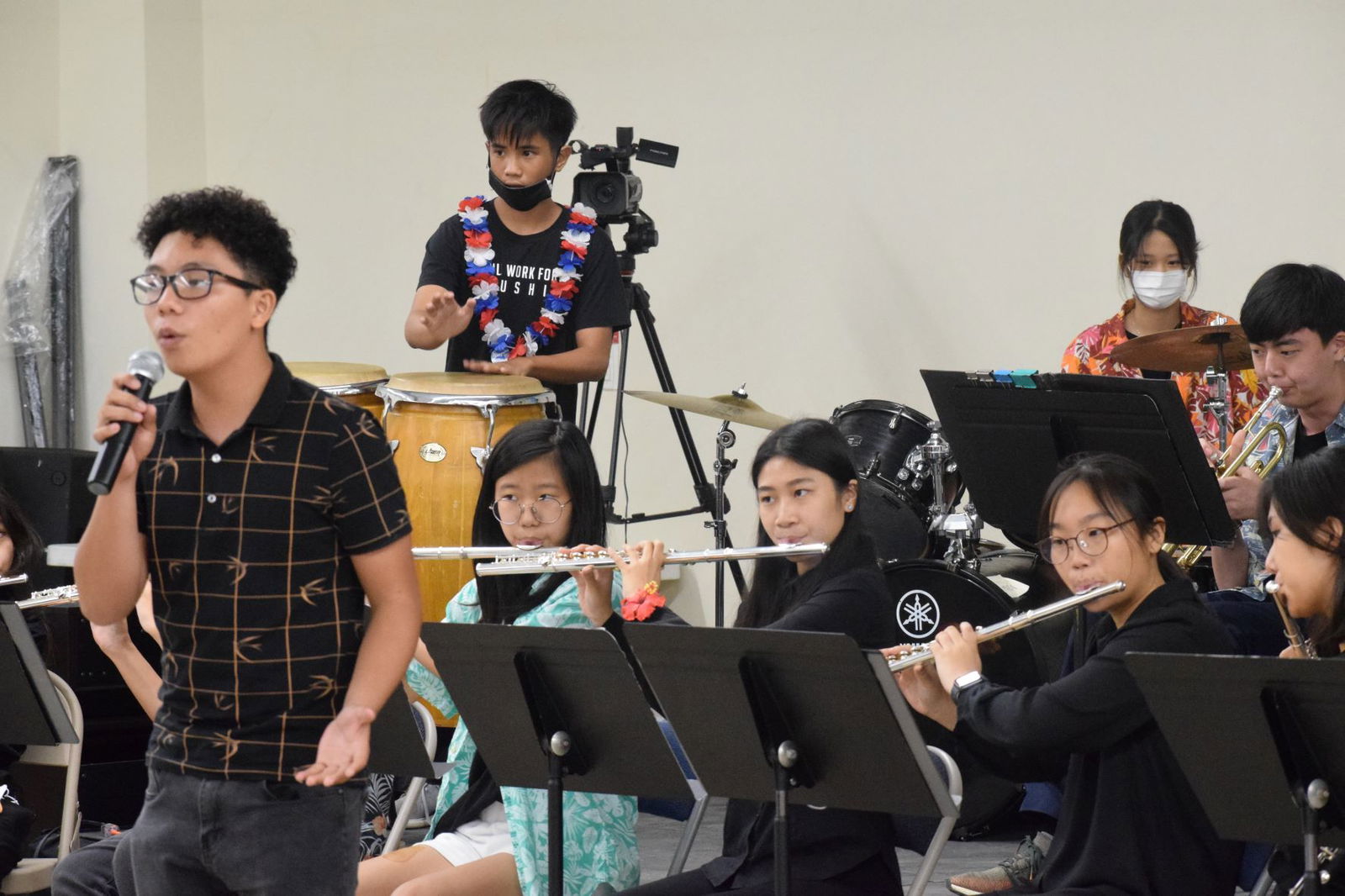 Junior student Donato Santiago performs with the MHS Chorale and Concert Band.