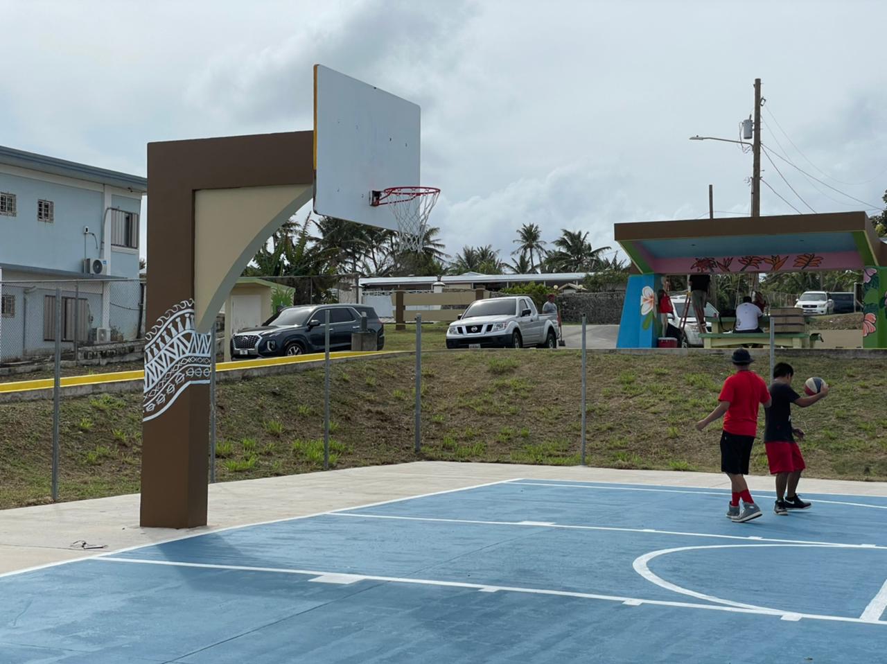 In this undated file photo, two children play at the Dandan Basketball Court. The Northern Mariana Islands Basketball Federation will bring the Mini Basketball Village Outreach Program to Dandan and nine other villages, starting next month.