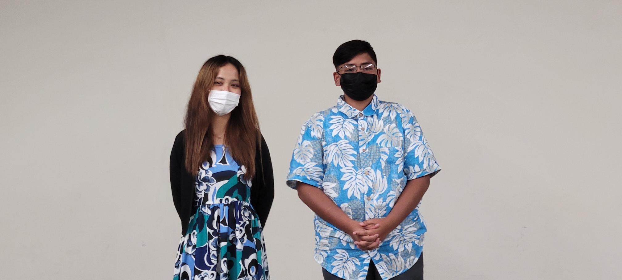 Third place winners Erika Pascual from the senior division and Hayden Igisomar from the junior division