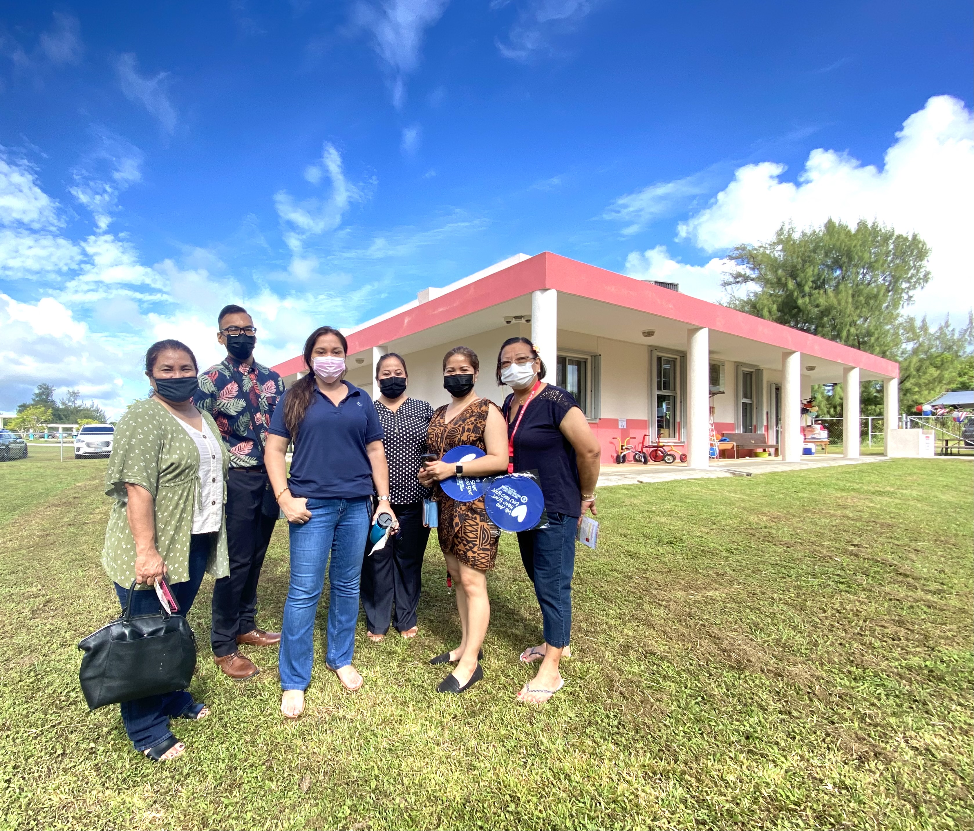 In photo are middle school representative and Chacha Middle School principal Martha Kintol, high school representative and Marianas High School principal Jonathan Aguon, Special Education Program Director Donna Flores, Human Resources Officer Lucretia Borja Deleon Guerrero, Finance and Budget Director Arlene Lizama, and elementary school representative and Kagman Elementary School principal Dr. Ignacia Demapan.