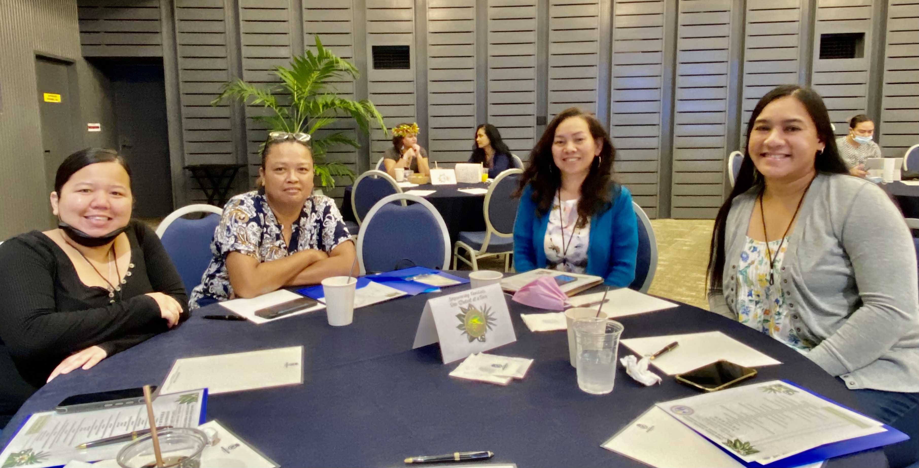 Koblerville Elementary School PTSA officers Alma Villagomez, Valerie Mendiola and Juanicia Villanueva with principal Naomi Nishimura.