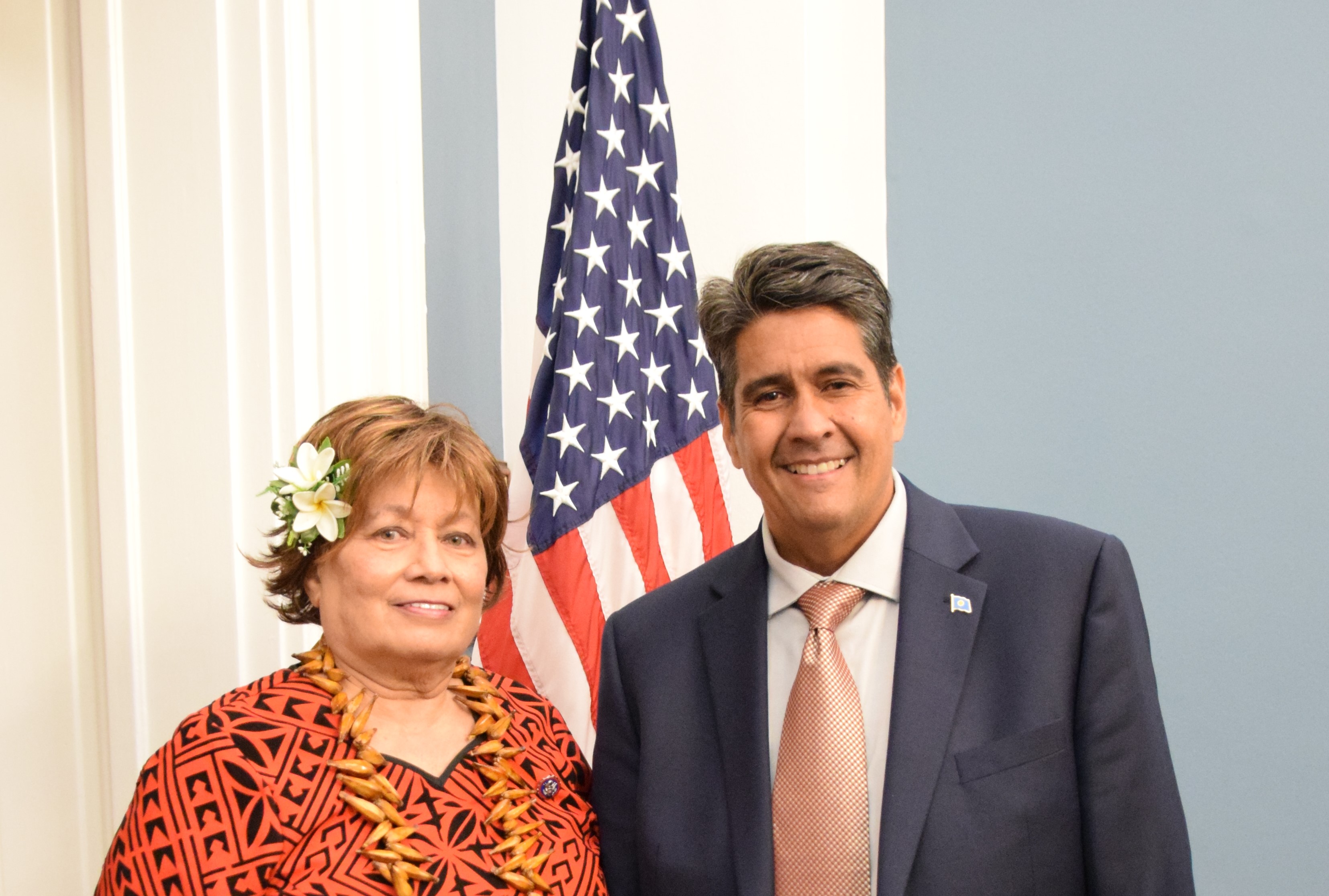U.S. Congresswoman Uifa’atali Amata with Palau President Surangel Whipps.