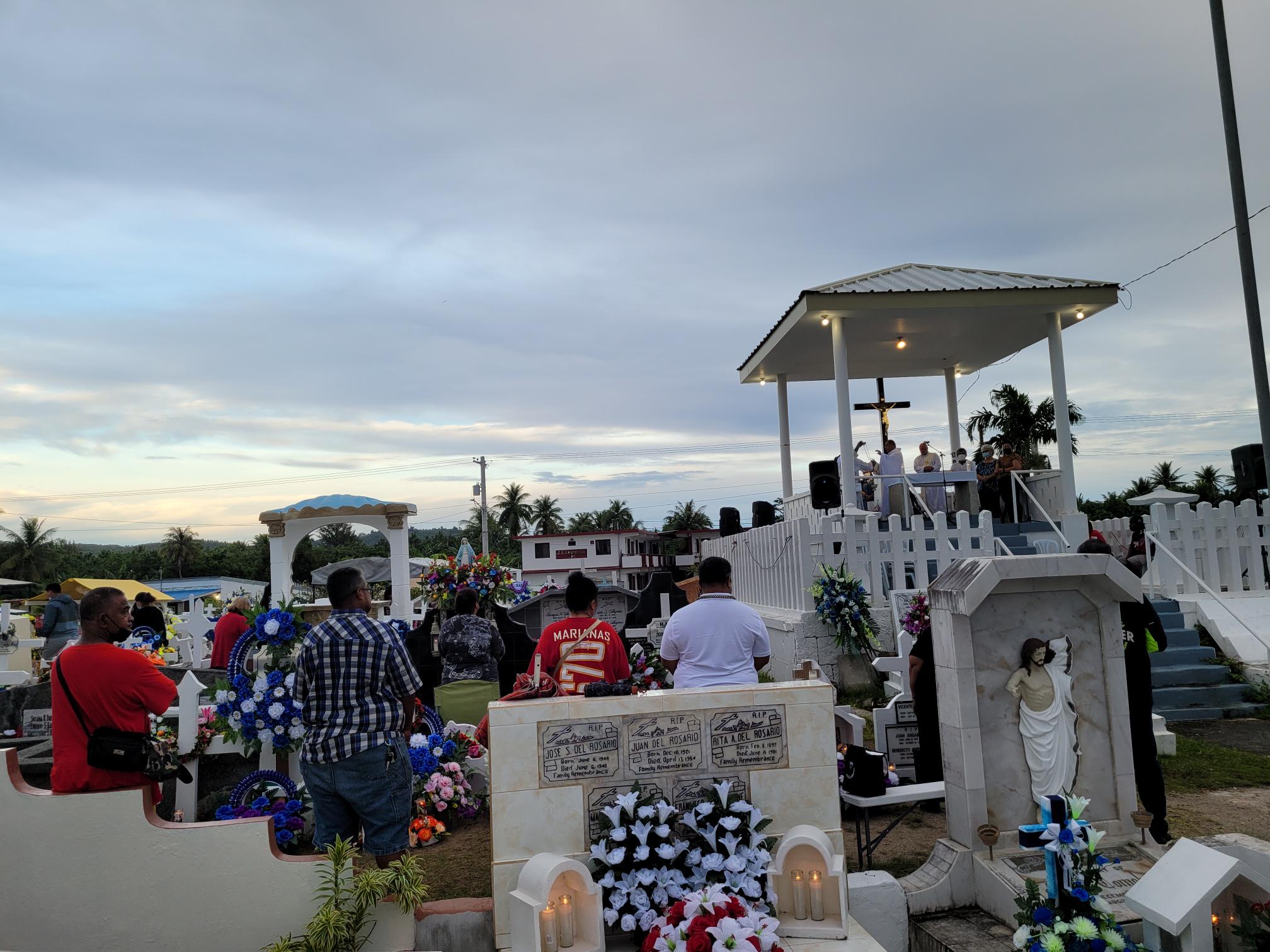 Mass is celebrated at Chalan Kanoa cemetery on All Saints Day, Nov. 1.