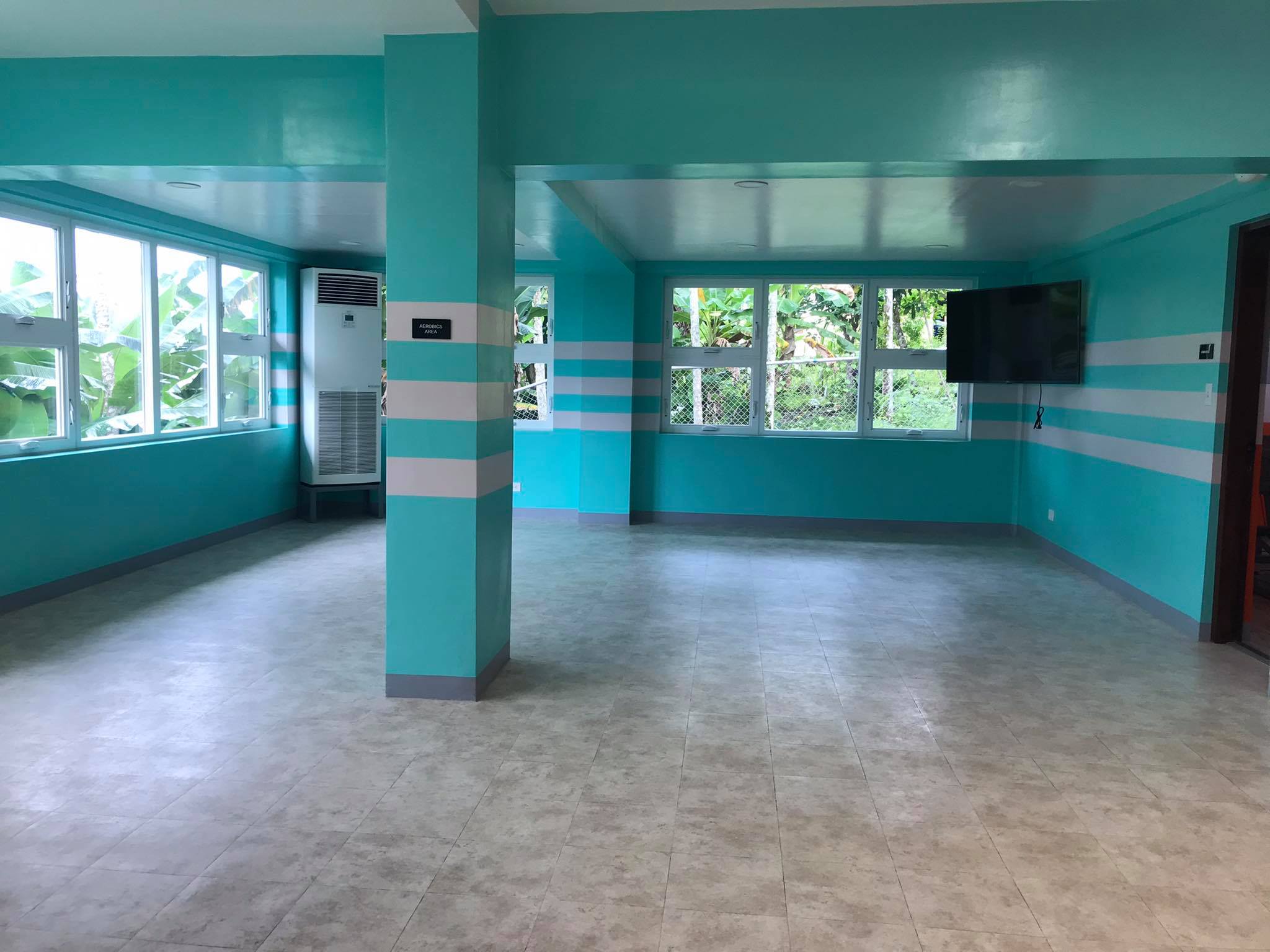 Aerobics area in the recently constructed Colonia Wellness Center.  