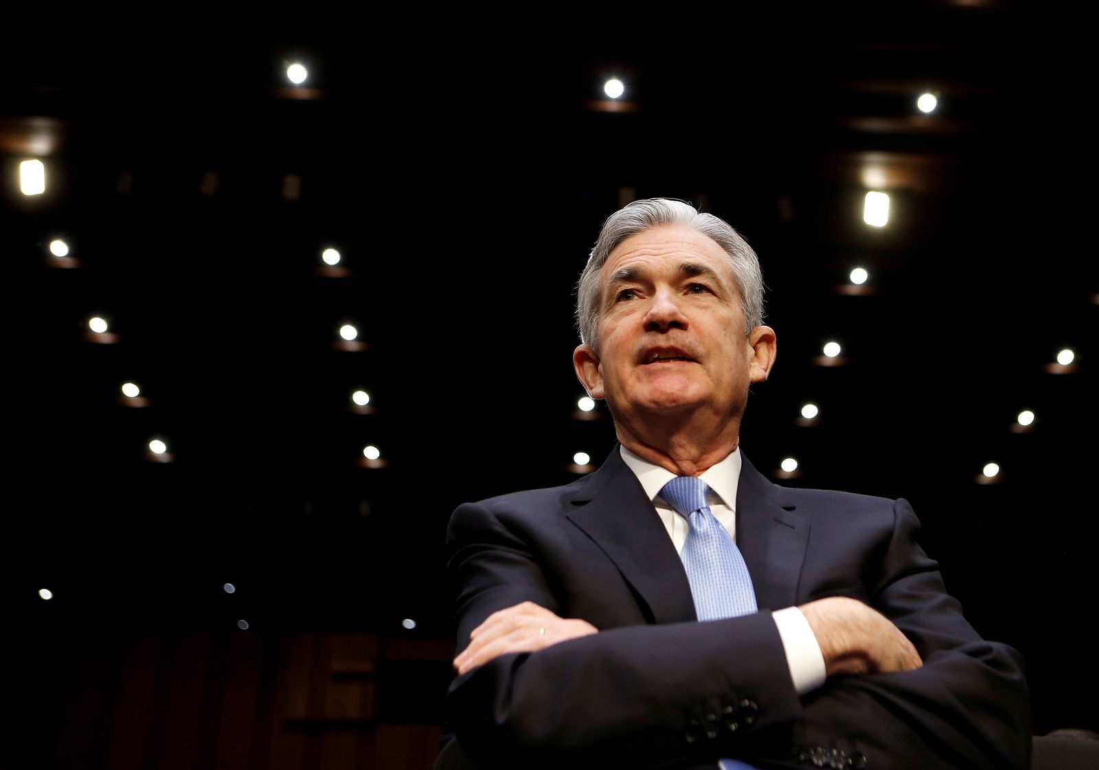 Jerome Powell waits to testify before the Senate Banking, Housing and Urban Affairs Committee on his nomination to become chairman of the  Federal Reserve in Washington, D.C., Nov. 28, 2017.