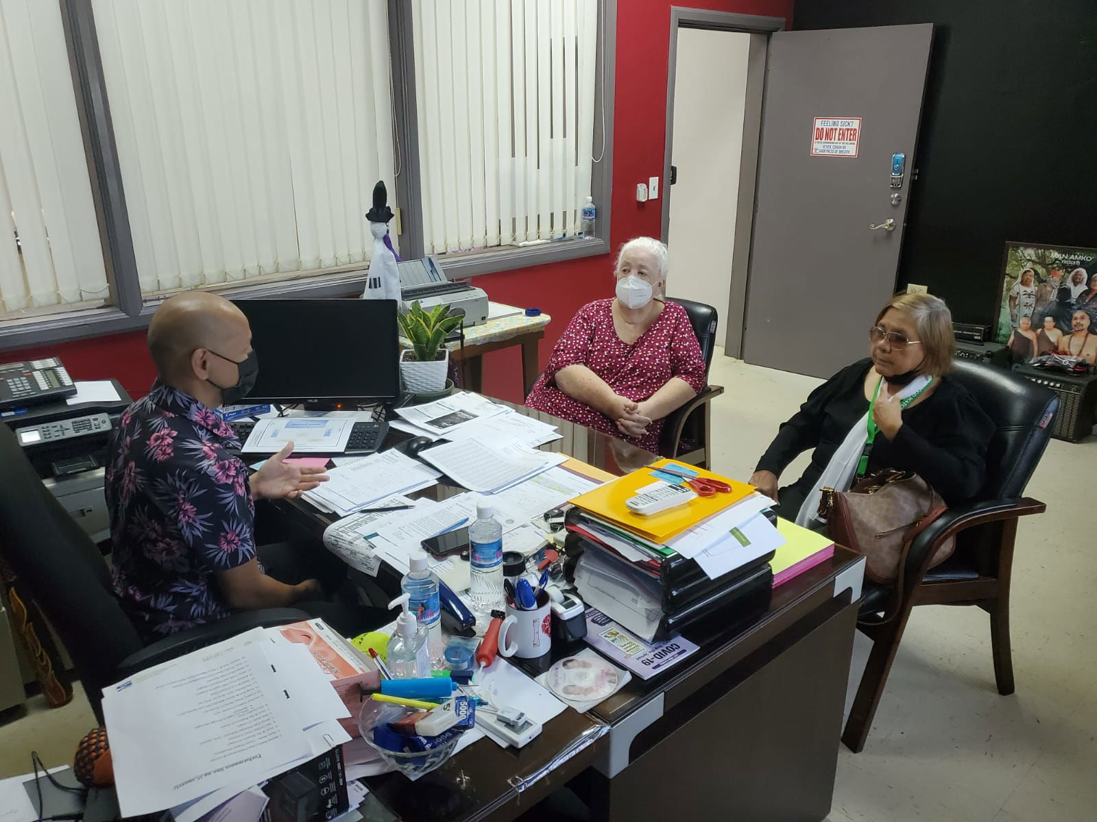 16th SNIMC Acting Chairperson Antonia M. Tudela and Senior Citizens Advisory Council President Genia Draper meet with  Office of Aging Director Walter Manglona.