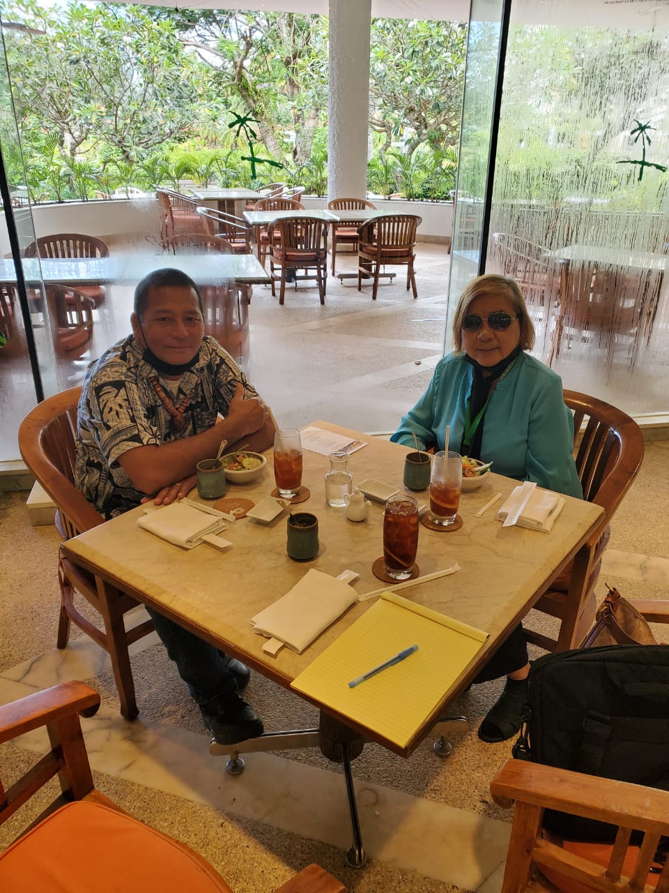 16th Saipan & Northern Islands Municipal Council Acting Chairperson Antonia M. Tudela meets with Northern Islands Mayor Vicente Santos.