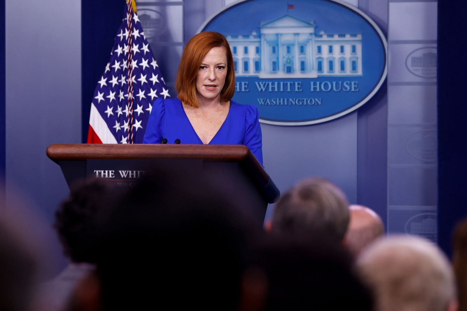 White House Press Secretary Jen Psaki holds the daily press briefing at the White House in Washington, D.C., Oct. 27, 2021.
