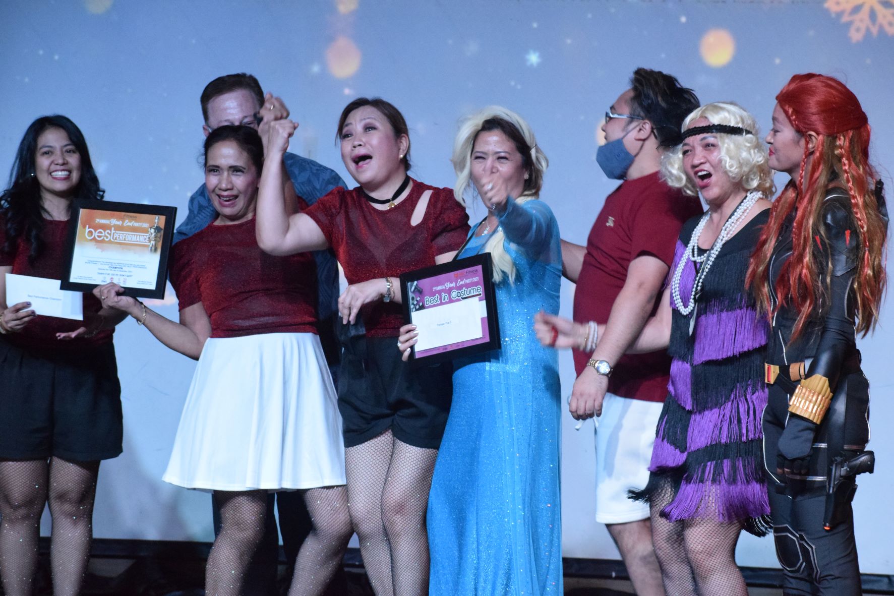 The Zumbalizious members celebrate after winning the competition.