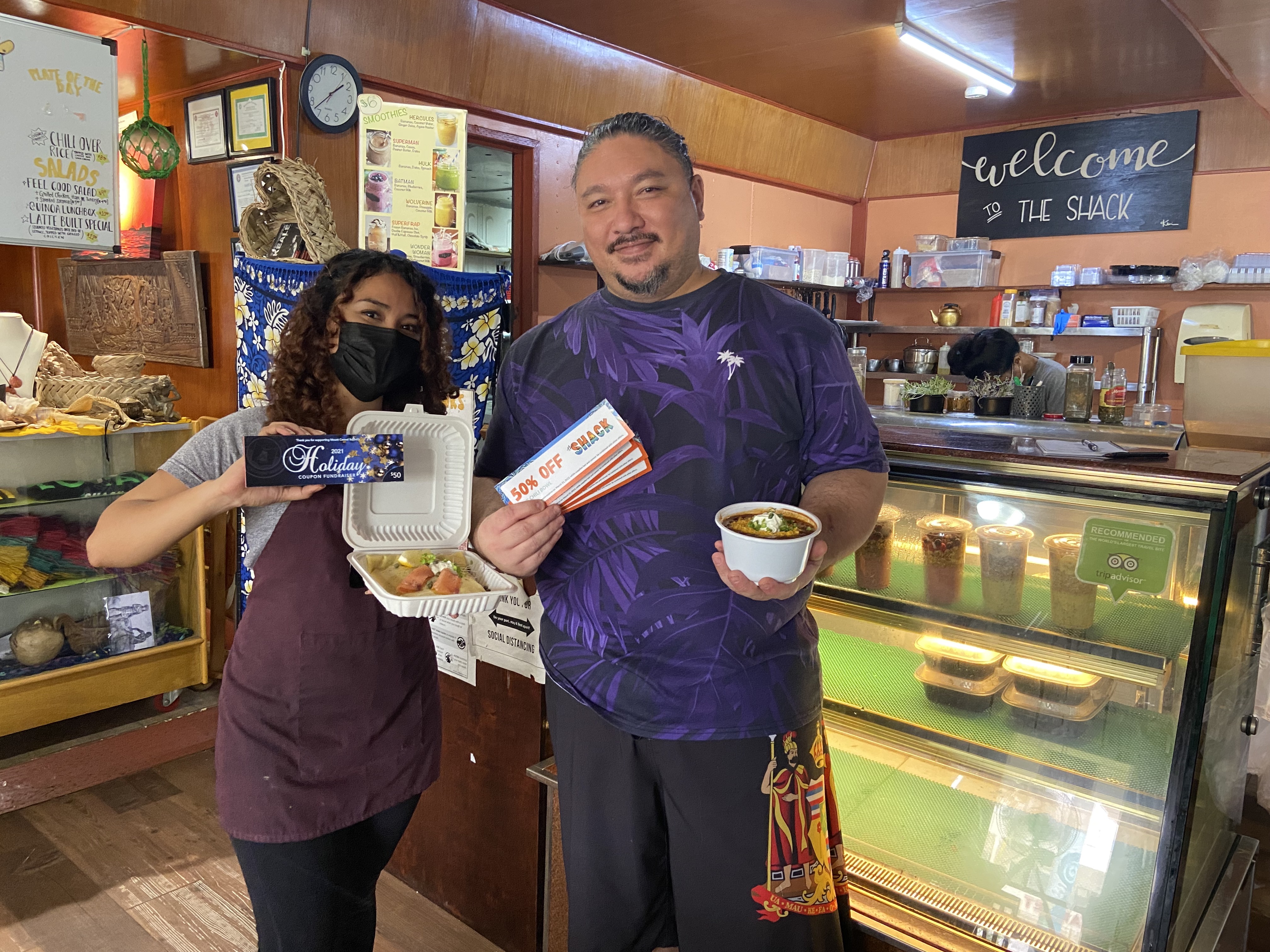 The Shack is a proud partner of Mount Carmel School’s 2021 Holiday Coupon Fundraiser. Purchase a coupon booklet and participants can receive 49 coupons for $50. For more information, visit www.mountcarmelsaipan.com