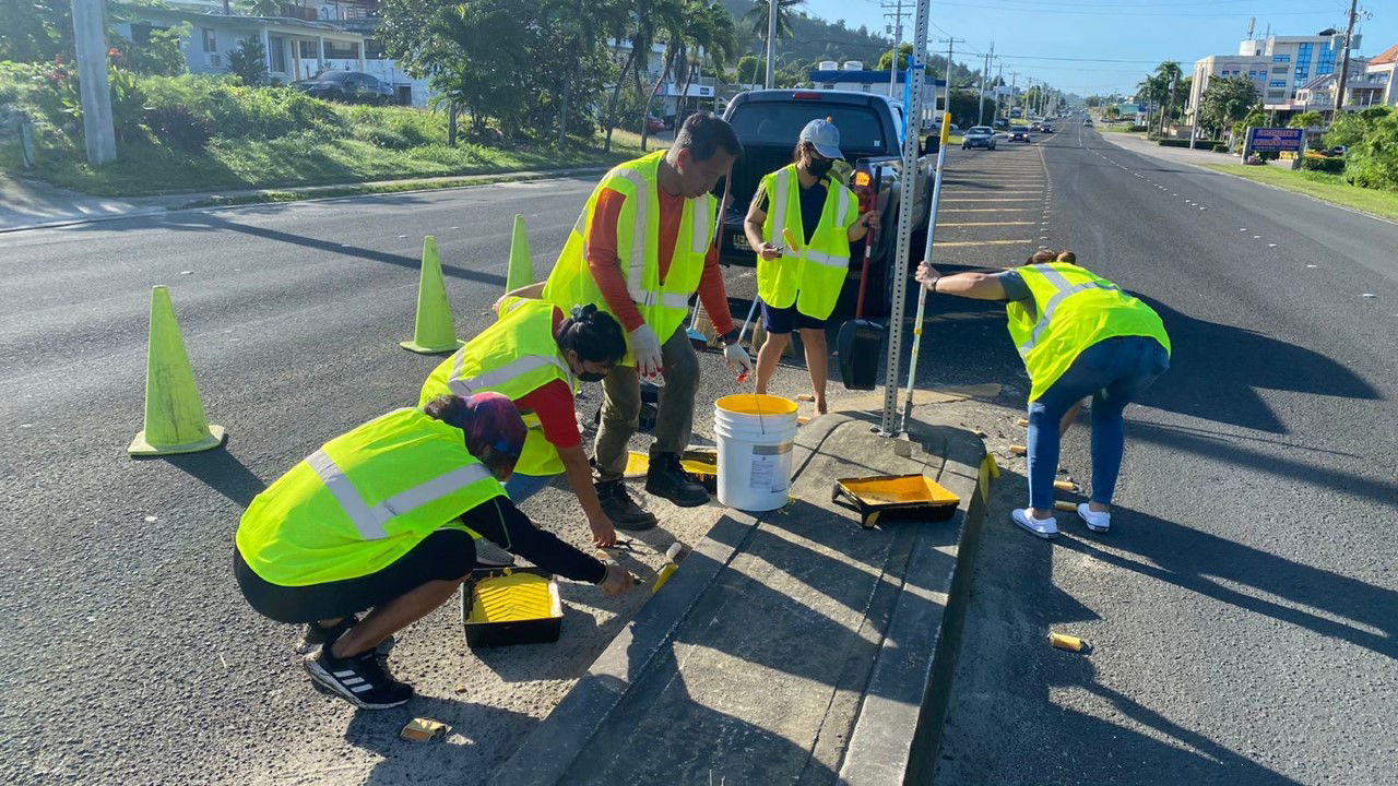 From Dec. 4-5, 2021, Life In The Son Christian Fellowship volunteers completed an Adopt-A-Median project in Gualo Rai. The group water-blasted and repainted the medians and sidewalks.