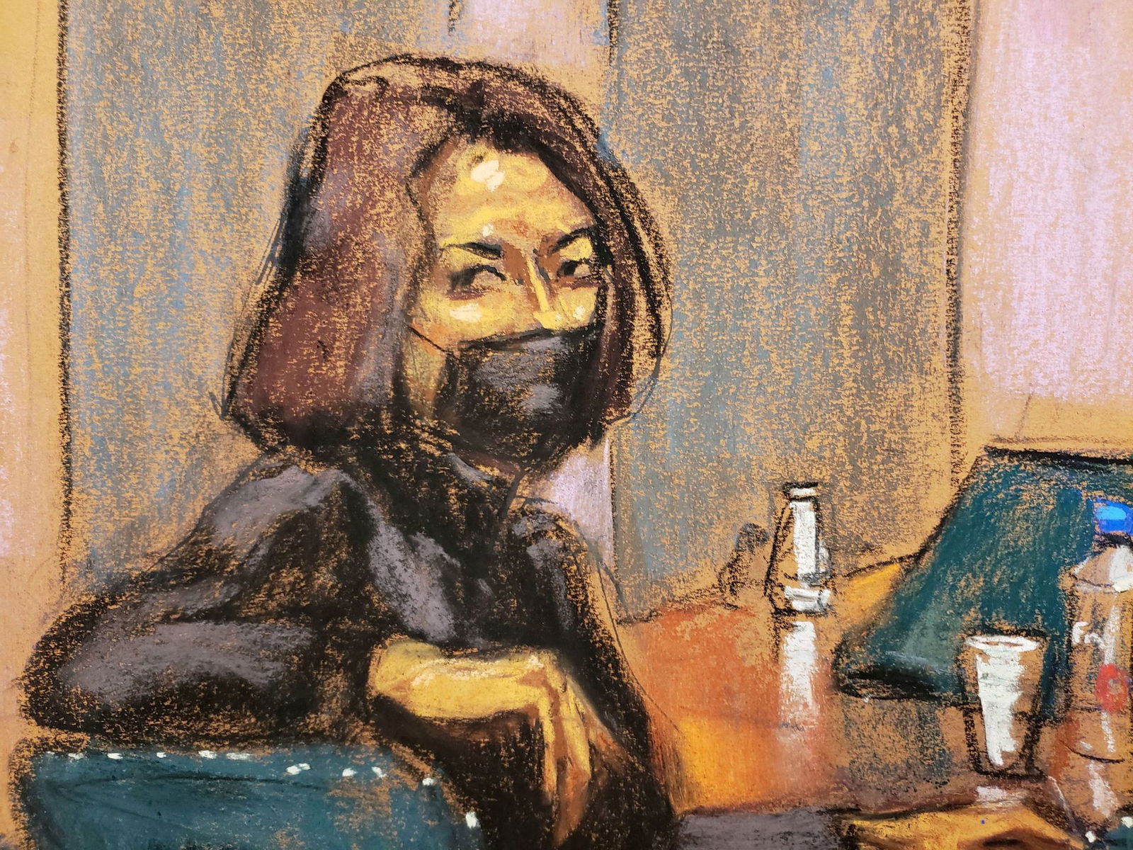 Jeffrey Epstein associate Ghislaine Maxwell sits as the jury continues to deliberate in her trial in a courtroom sketch in New York City, Dec. 28, 2021.