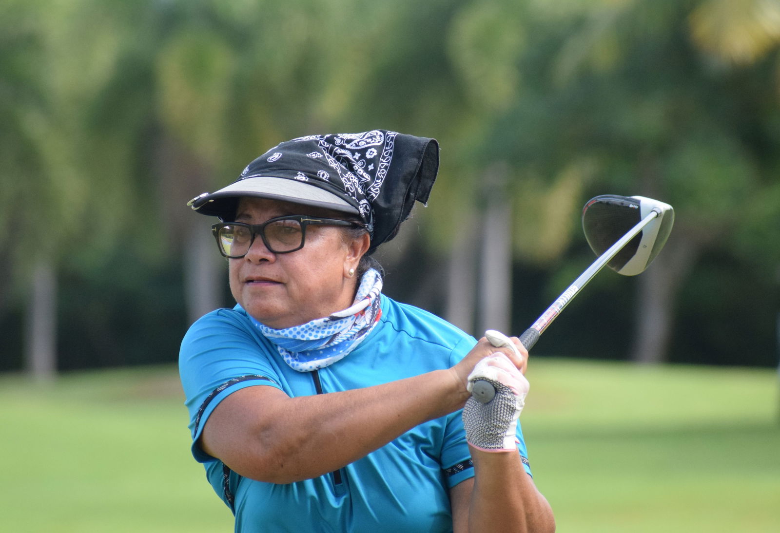 Sherlyn Jones tees off.
