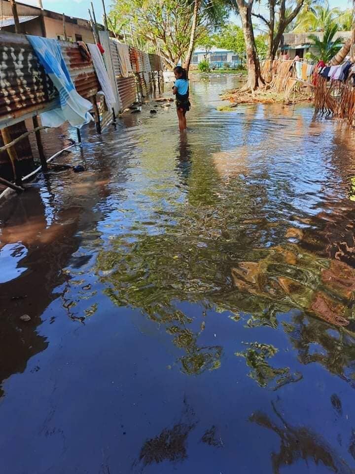 Housing in Uman, an island in Chuuk Lagoon, Micronesia, was flooded Sunday and Monday by high tides.