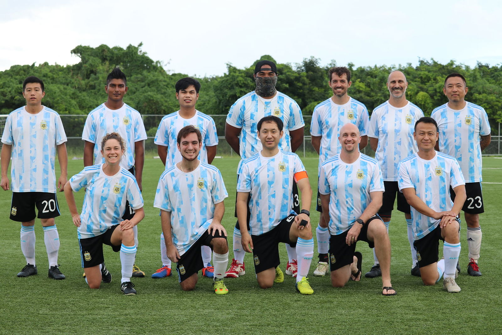 The Saipan United players pose for a group photo.