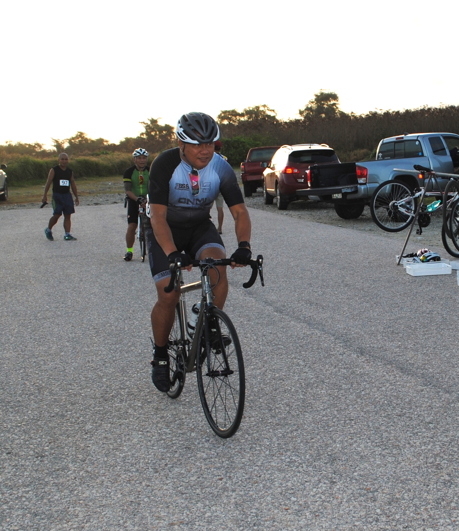 Jojo Valencia is ready for his 20km bike ride.