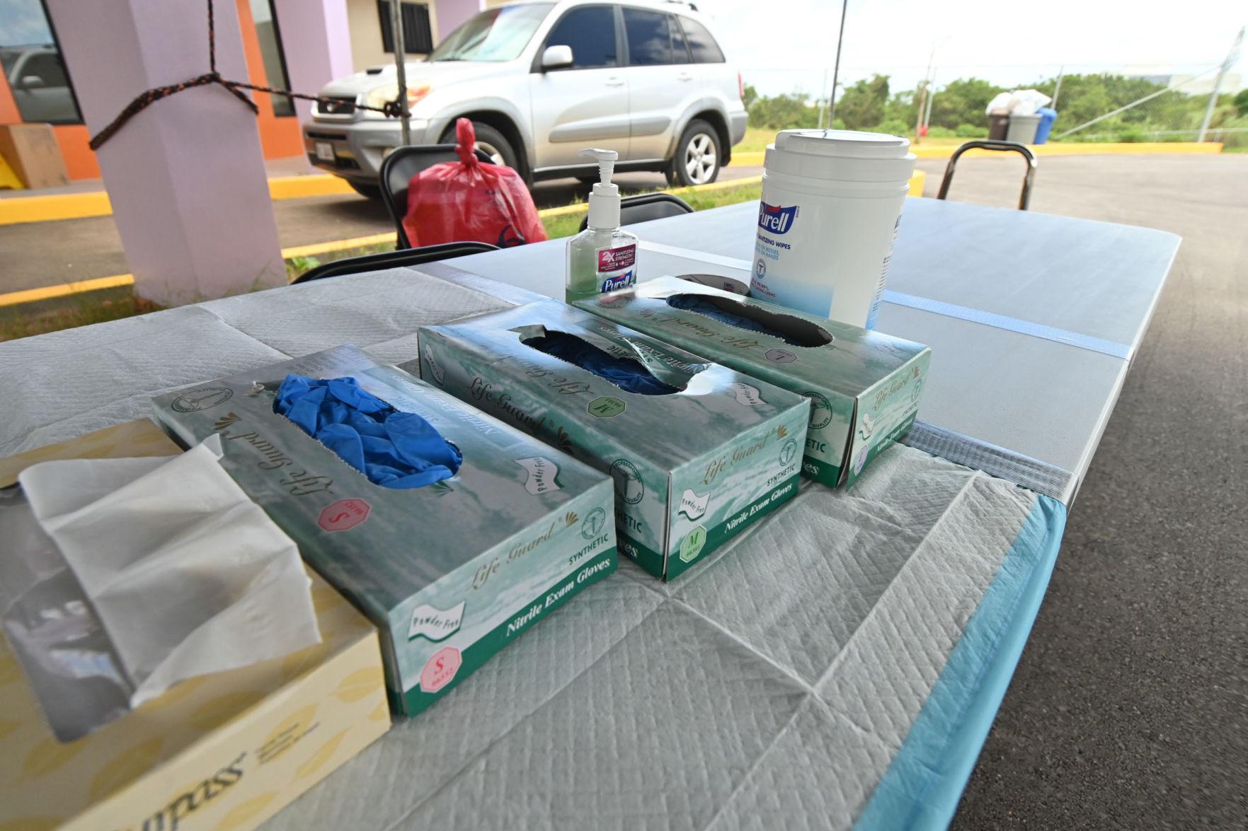 Guam is sending a variety of medical equipment and supplies to Palau, which is experiencing its very first Covid-19 surge. Testing supplies are seen at a Public Health facility where drive-thru testing is performed on people who have been determined to have Covid-19 symptoms on May 26, 2020 in Barrigada.
