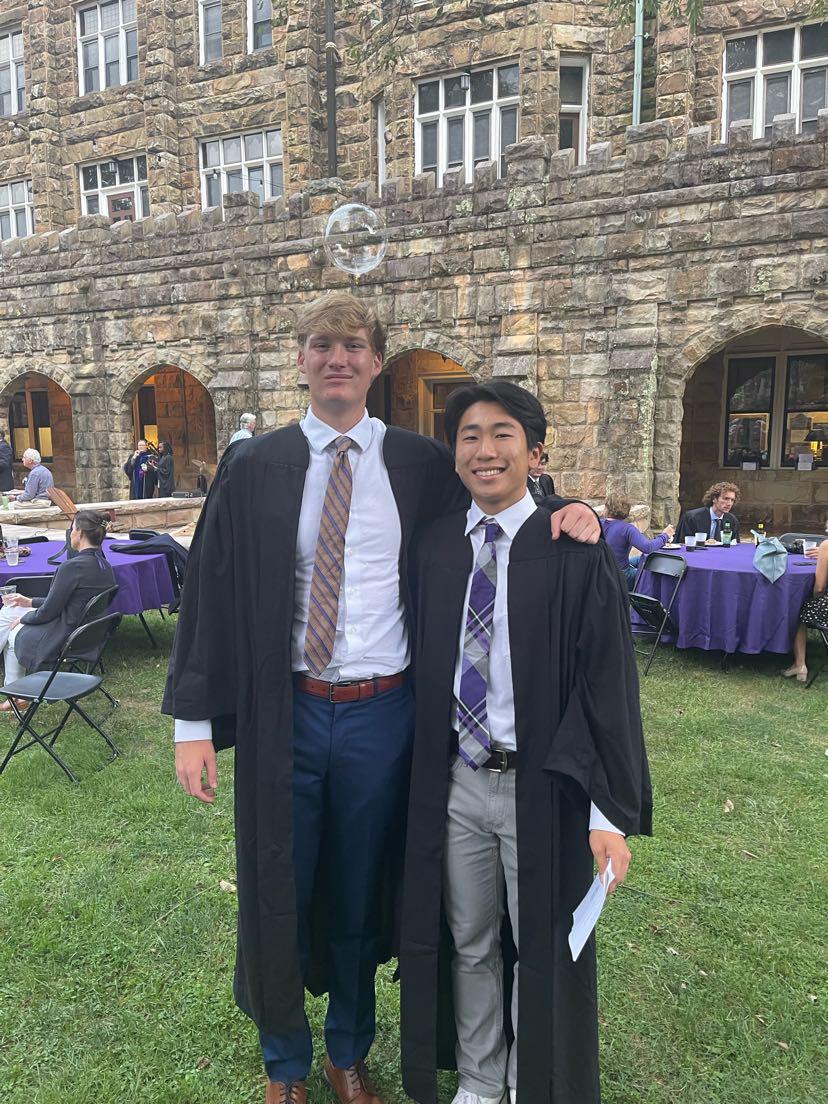 Ken Song poses for a photo with his roommate at Sewanee: The University of the South.