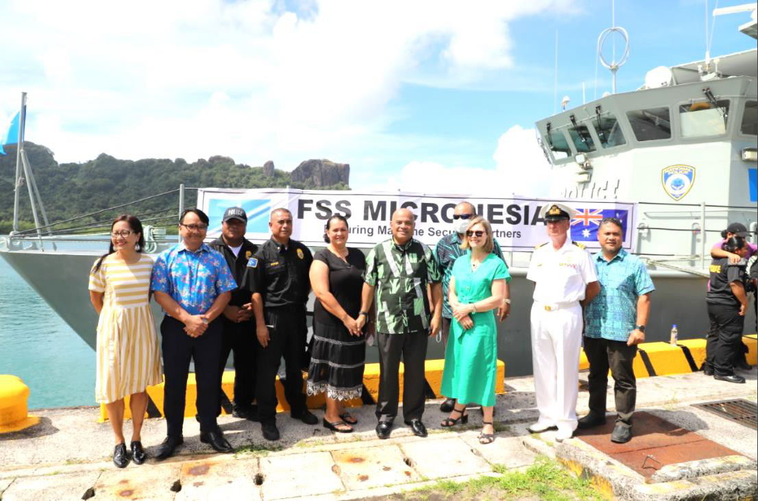 FSM President David Panuelo and first lady Patricia Edwin pose with Australian Ambassador Jo Cowley and other officials.