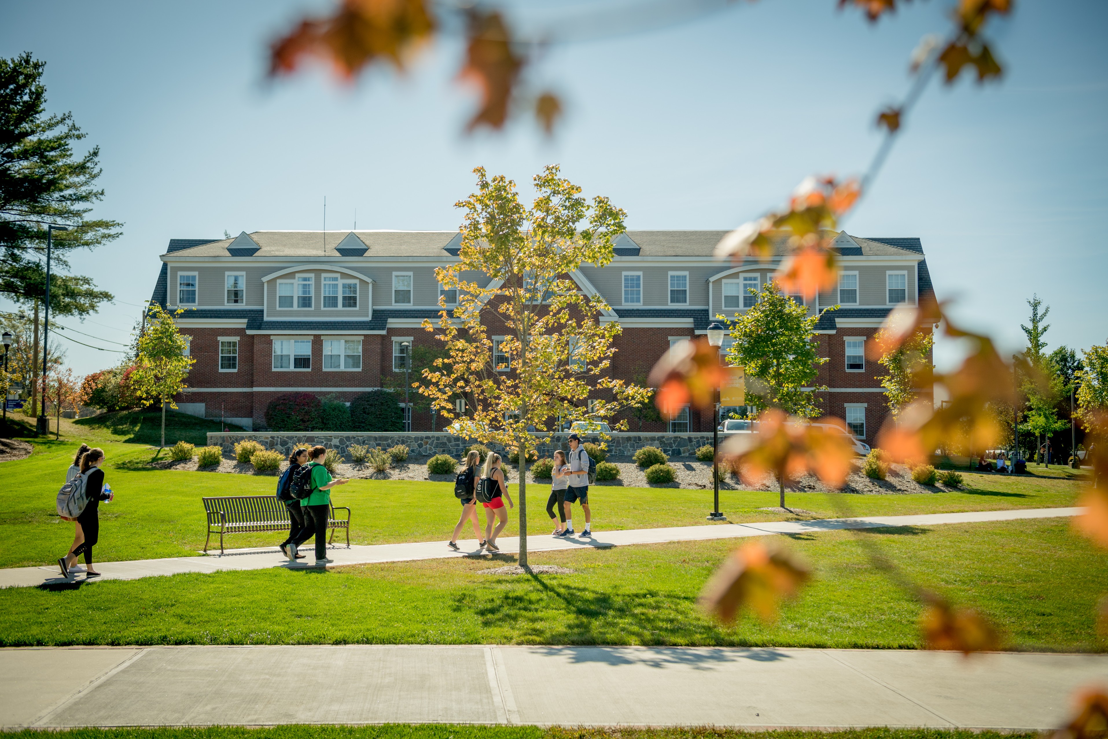 Students on the SNHU campus in Manchester, N.H.