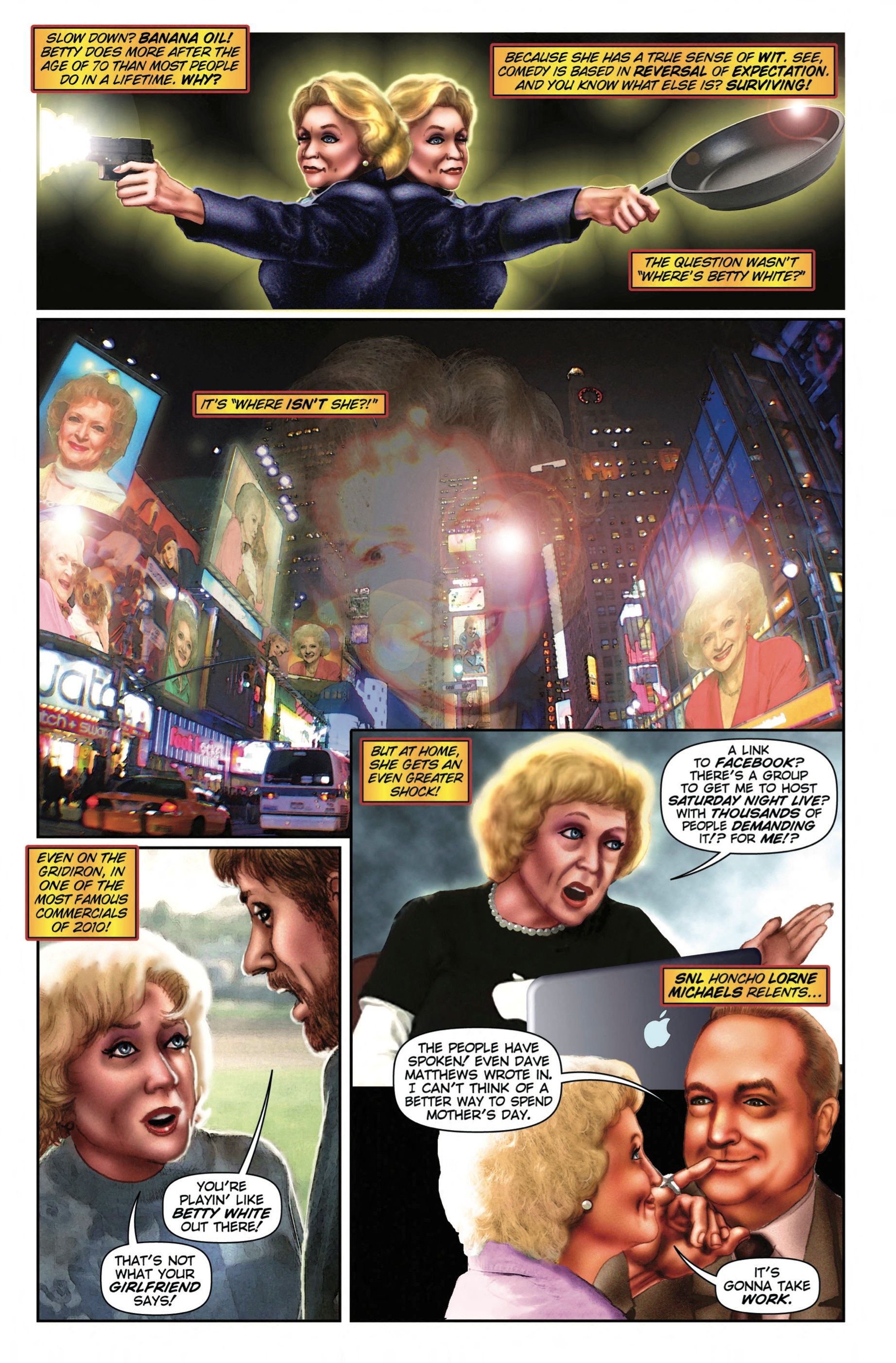 A page from a biography comic book tracing the life of Betty White is seen in this handout image obtained by Reuters on Jan. 4, 2022.