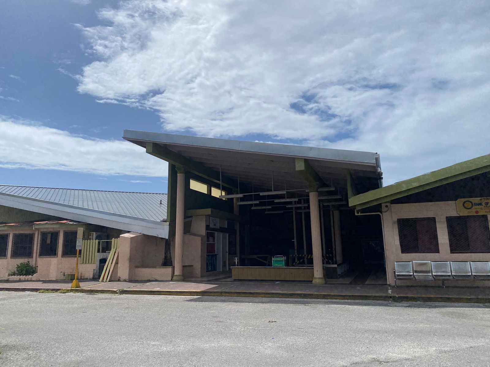 United Airlines suspended all air service to the Marshall Islands capital, Majuro, Wednesday this week for an indefinite period, citing unsafe conditions in the airport terminal building, pictured, that a two-year-old engineering report said is at "high risk" for collapse.