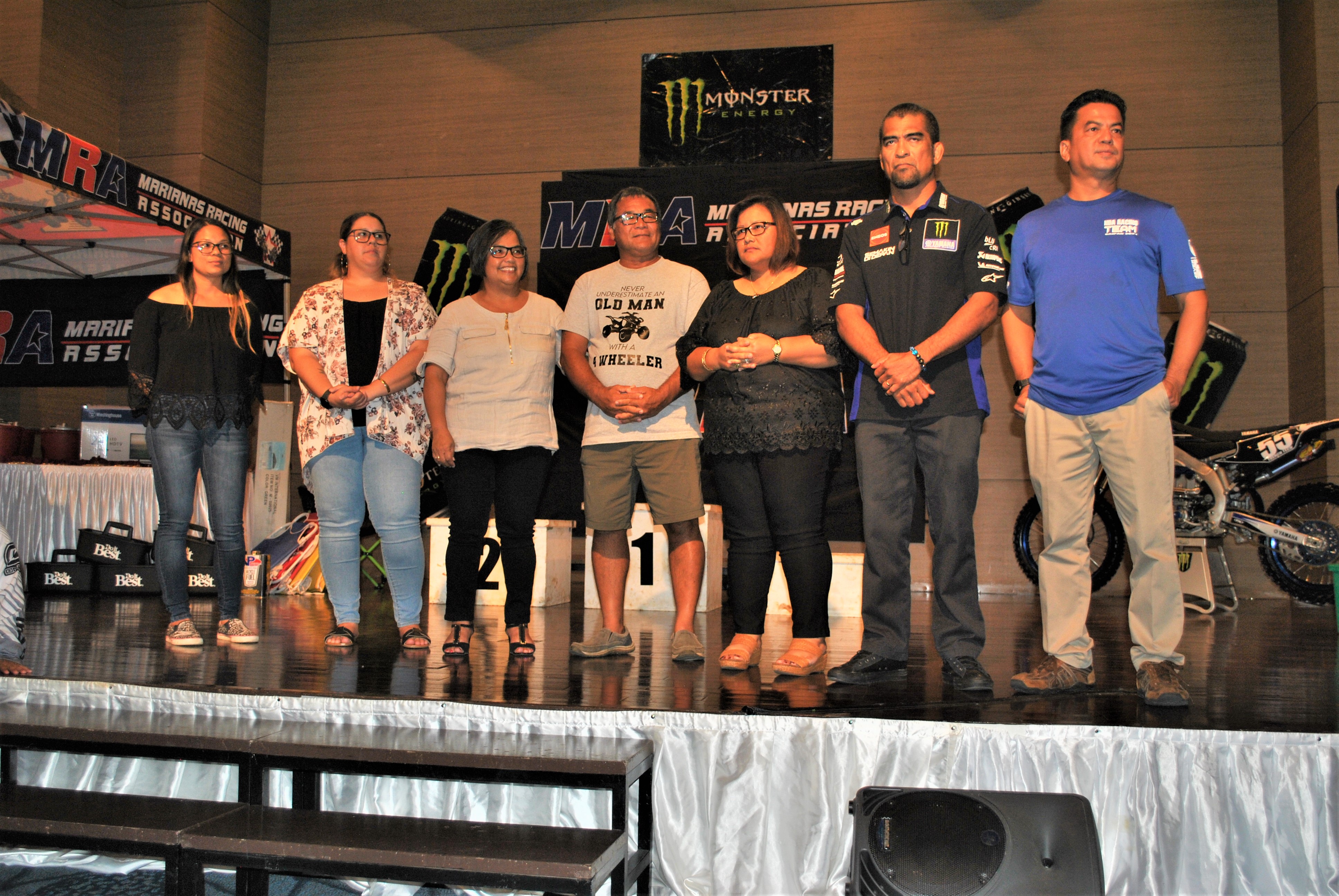 Marianas Racing Association officials pose for a photo during the awards banquet at the Saipan World Resort in September 2021.