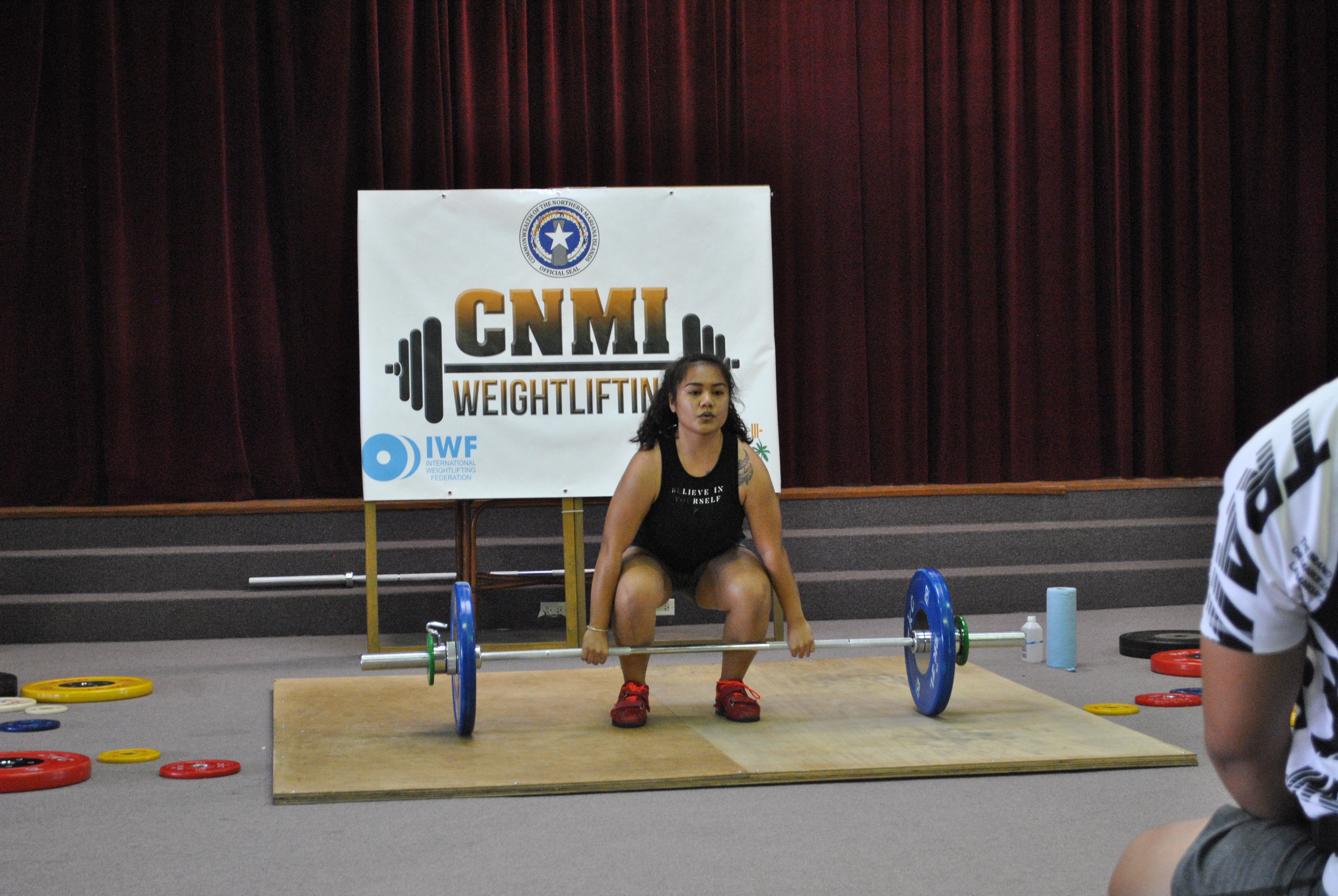 Riella Ichiuo preps for the snatch during the 2nd Marianas Cup at the multi-purpose center on March 27, 2021.