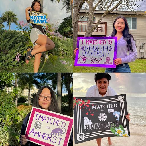 Clockwise from top left, Arisa Custodio, Christina Kim, Jigger Parayaoan, and Vivien Liu are recipients of the prestigious QuestBridge scholarship.