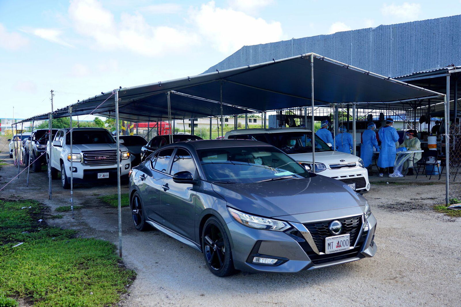 More Guam residents continue to get tested at the old carnival grounds in Tiyan Thursday afternoon due to a surge of Covid-19 cases in recent days.