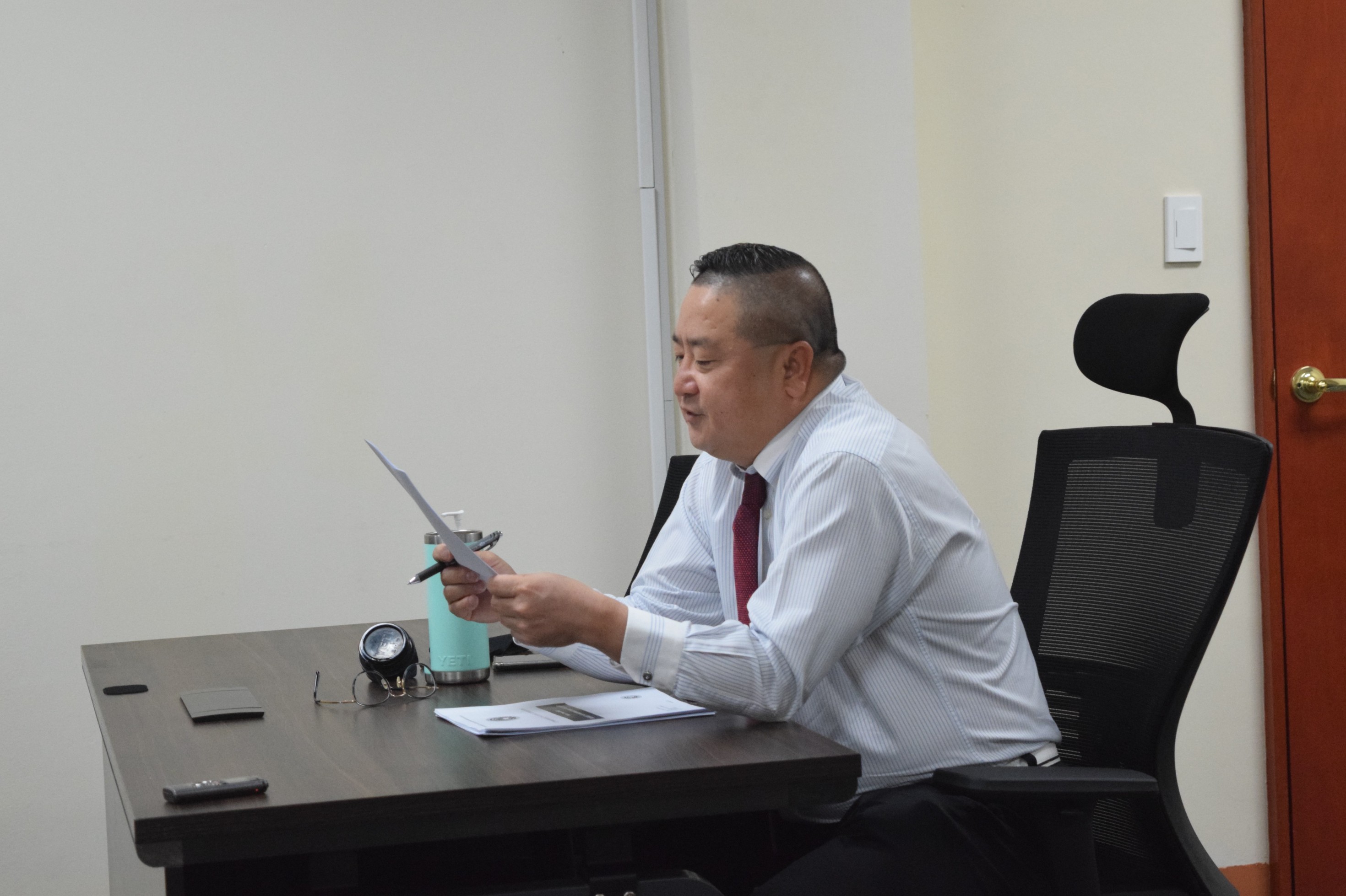 Commonwealth Casino Commission Executive Director Andrew Yeom reports to the commissioners on Thursday.