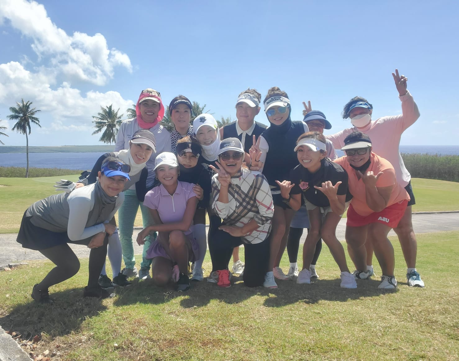 CNMI Women's Golf Association members pose for a photo during their golf tournament at Laolao Bay Golf & Resort on Saturday.