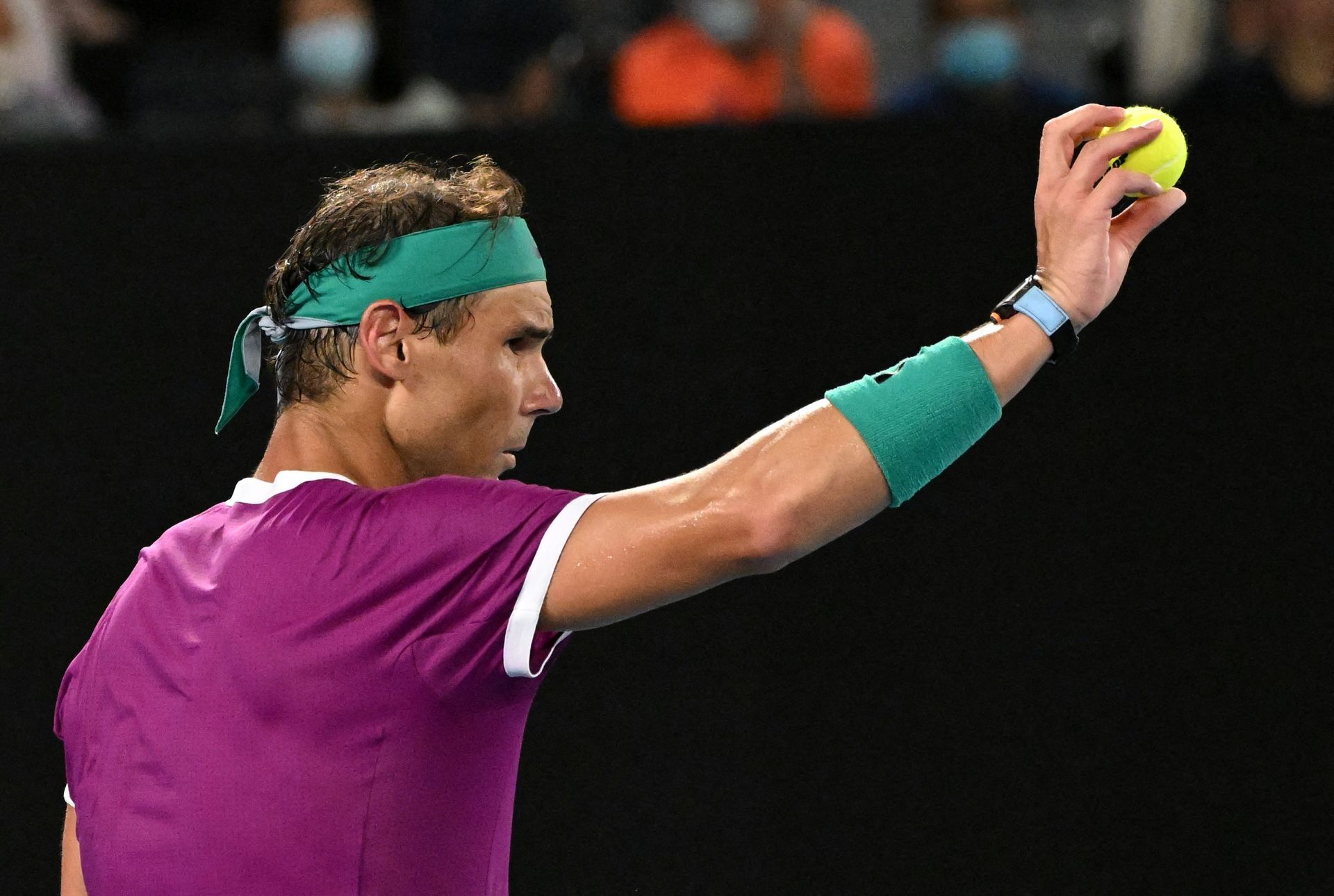 Spain's Rafael Nadal during the final against Russia's Daniil Medvedev at Melbourne Park, Melbourne, Australia on Jan. 31, 2022.