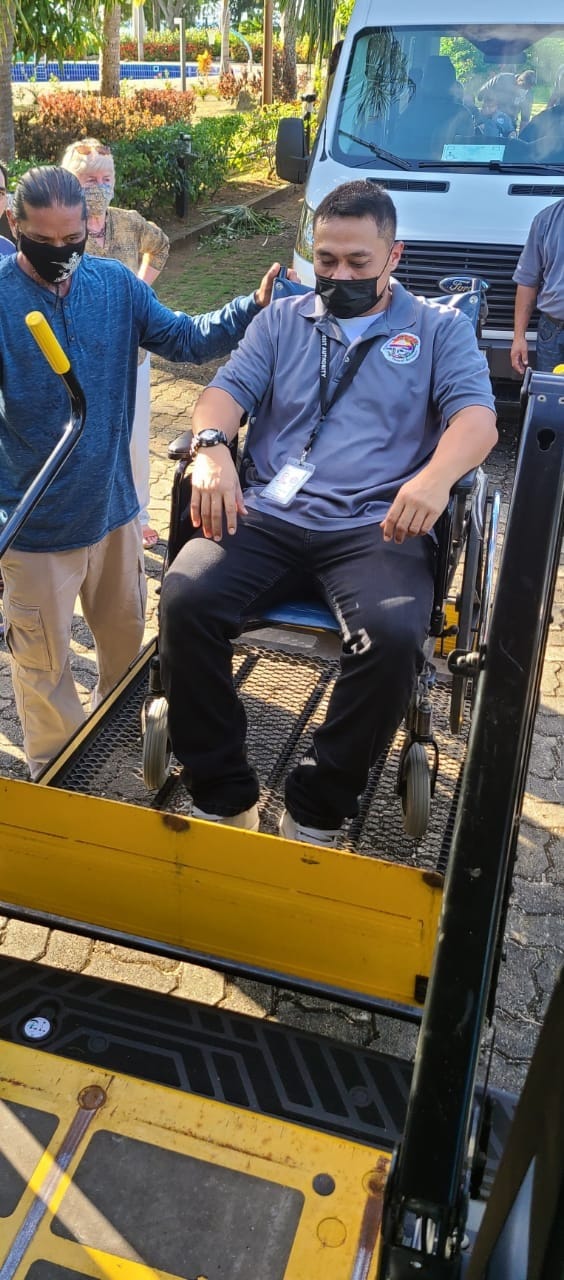 Kaia  Lazaro of Tinian undergoes the PASS hands-on training role as a transit rider.