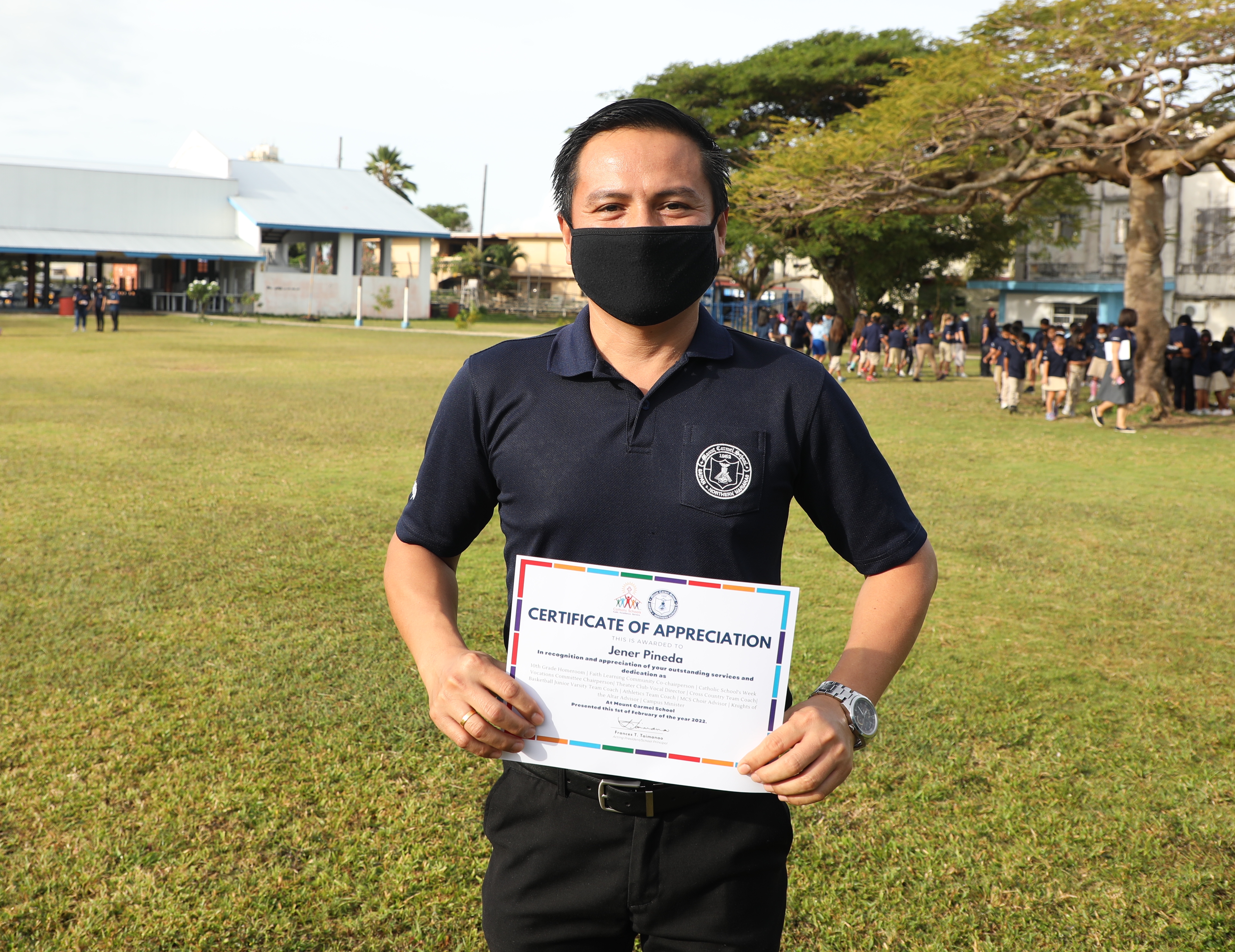 Mr. Jener A. Pineda is a finalist for Mount Carmel School's 2021-2022 Teacher of the Year award.