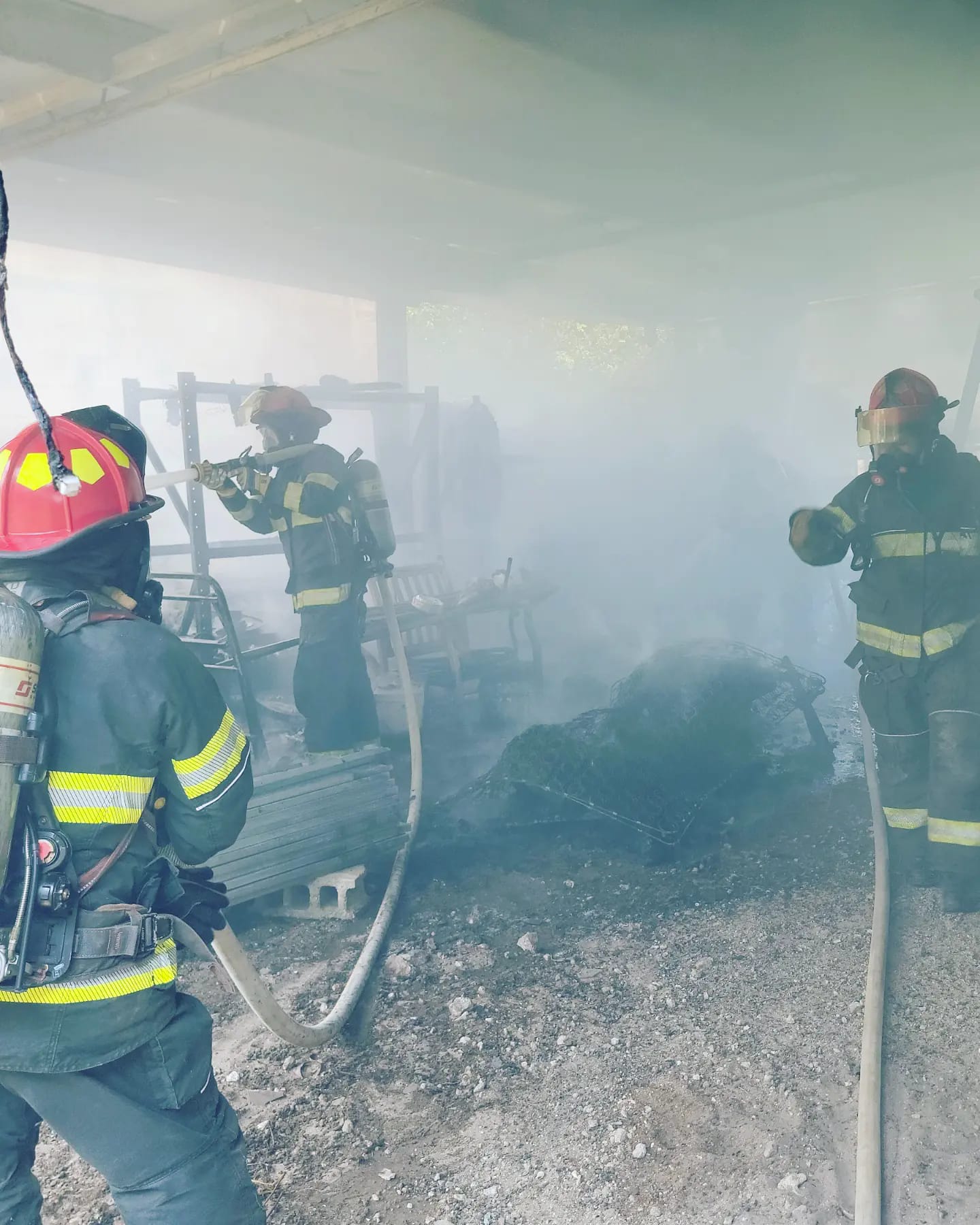Fire broke out in the garage of a three-bedroom house in Chalan Kanoa on Saturday.