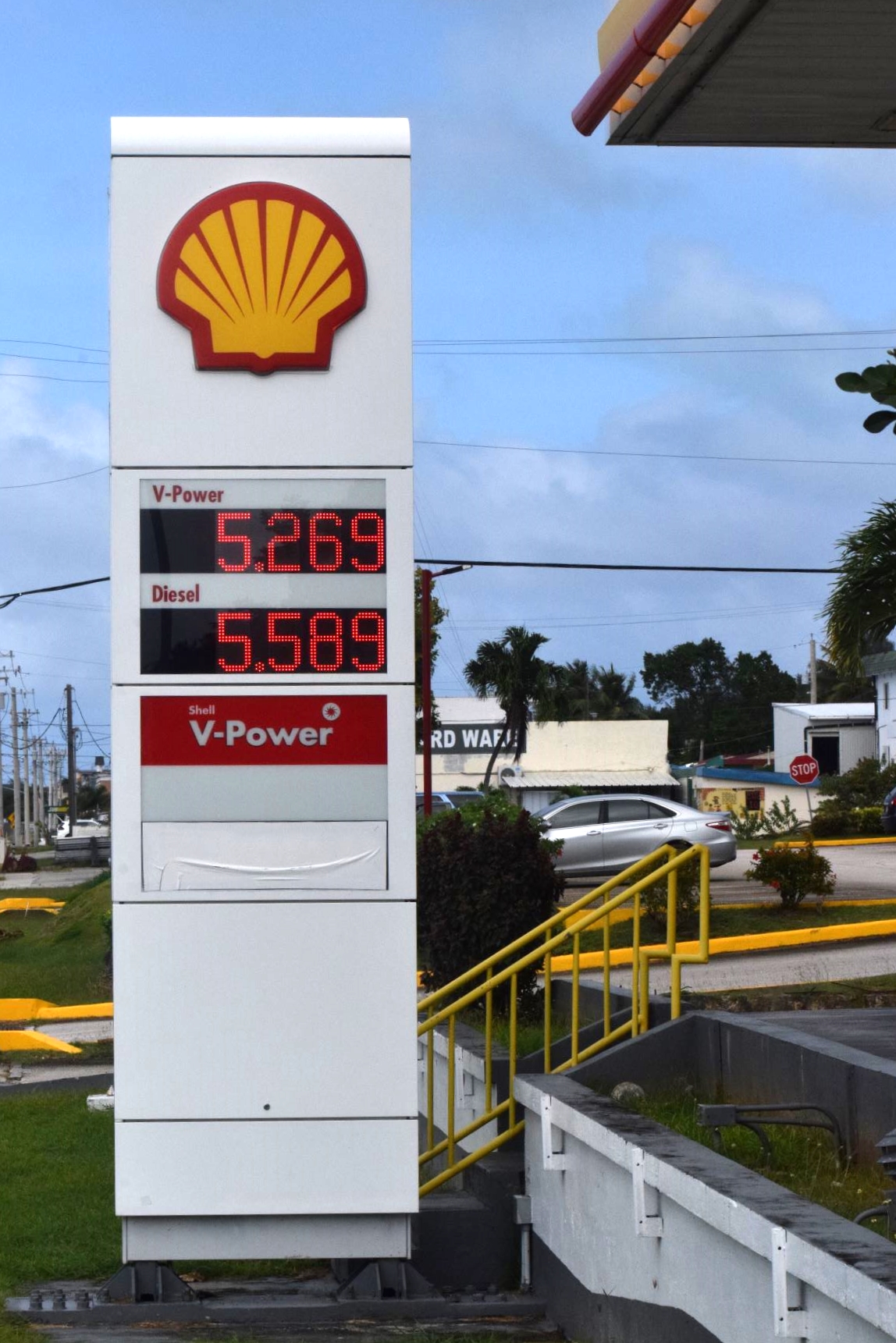 The Shell Marianas in Gualo Rai Middle Road displays its fuel prices Wednesday morning.