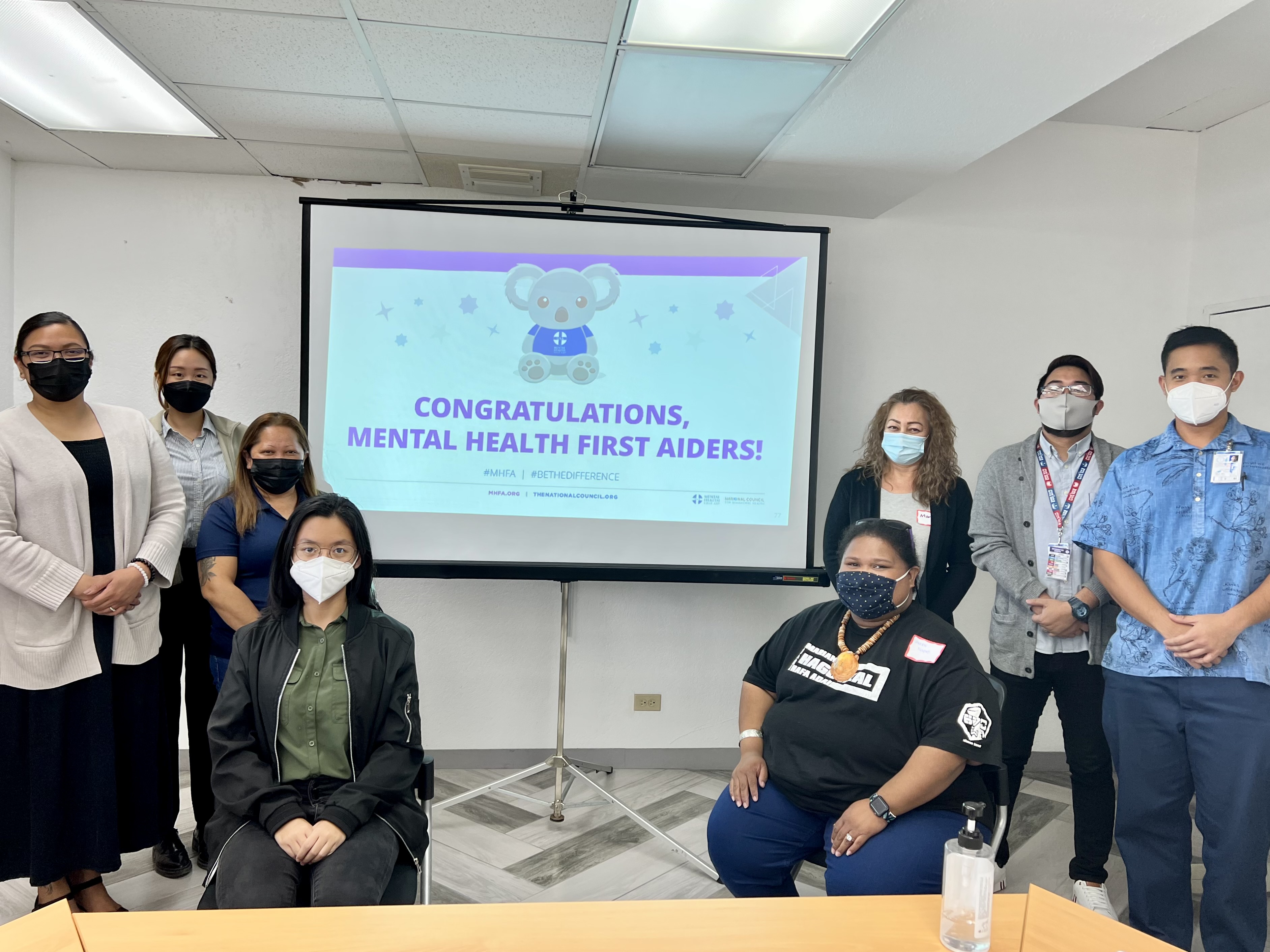 Staff of CHCC Non-Communicable Disease Bureau, CGC Behavioral Health Response Program, and Joeten-Kiyu Public Library attended the Adult Mental Health First Aid training on Jan. 20.
