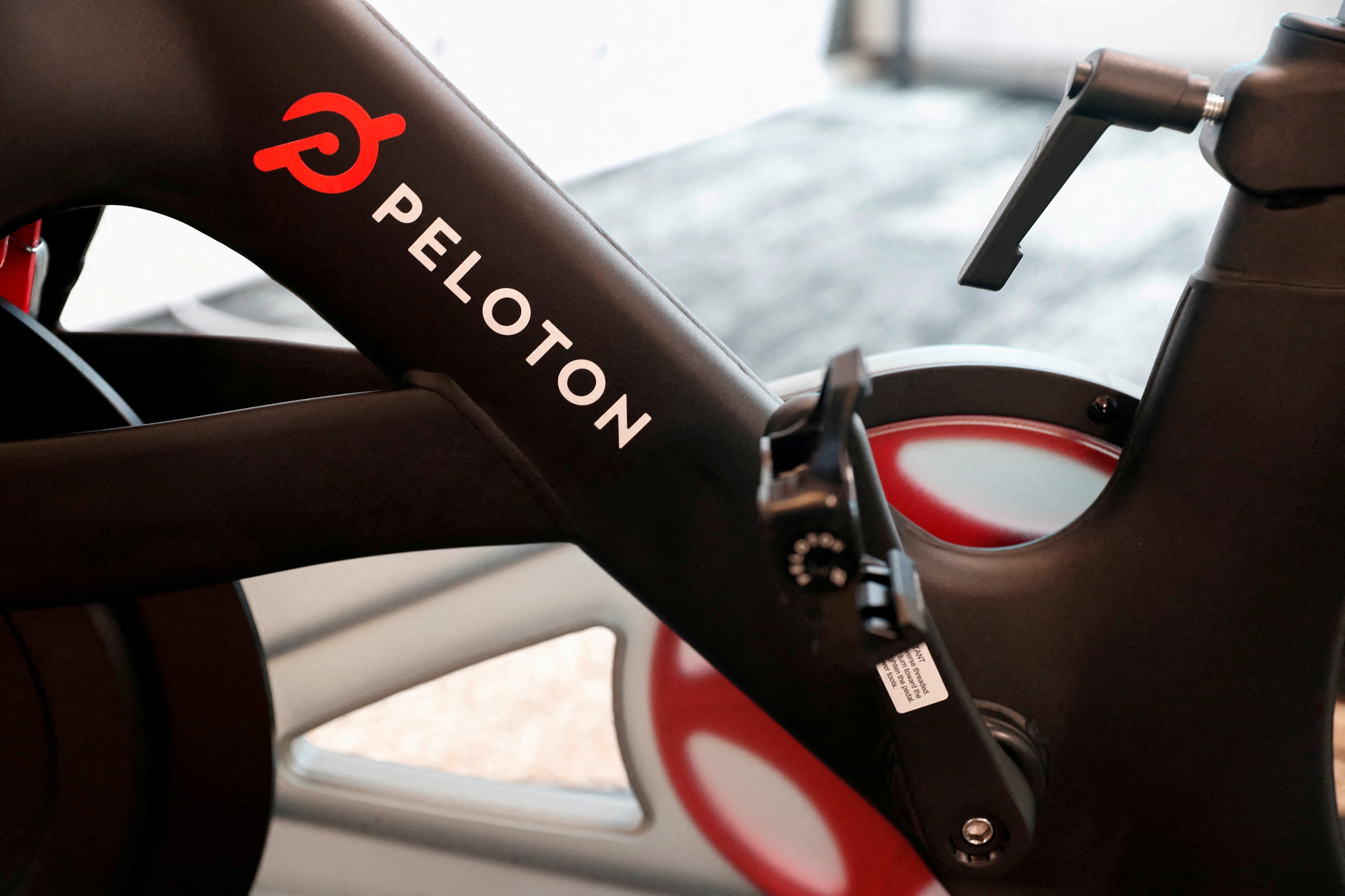 A Peloton exercise bike is seen after the ringing of the opening bell for the company's IPO at the Nasdaq Market site in New York City on Sept. 26, 2019.