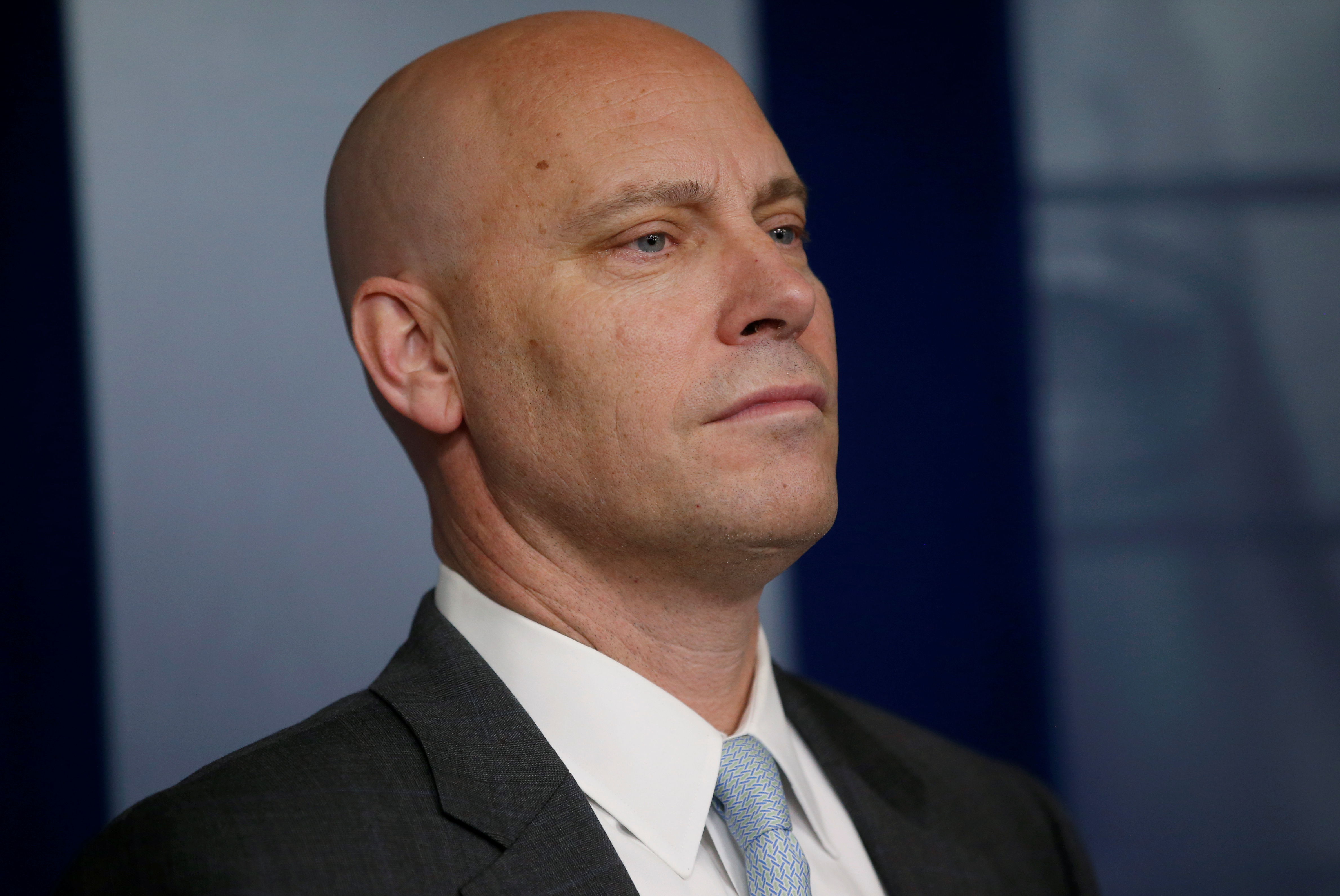 White House director of legislative affairs Marc Short takes part in a daily briefing at the White House in Washington, D.C., March 22, 2018.
