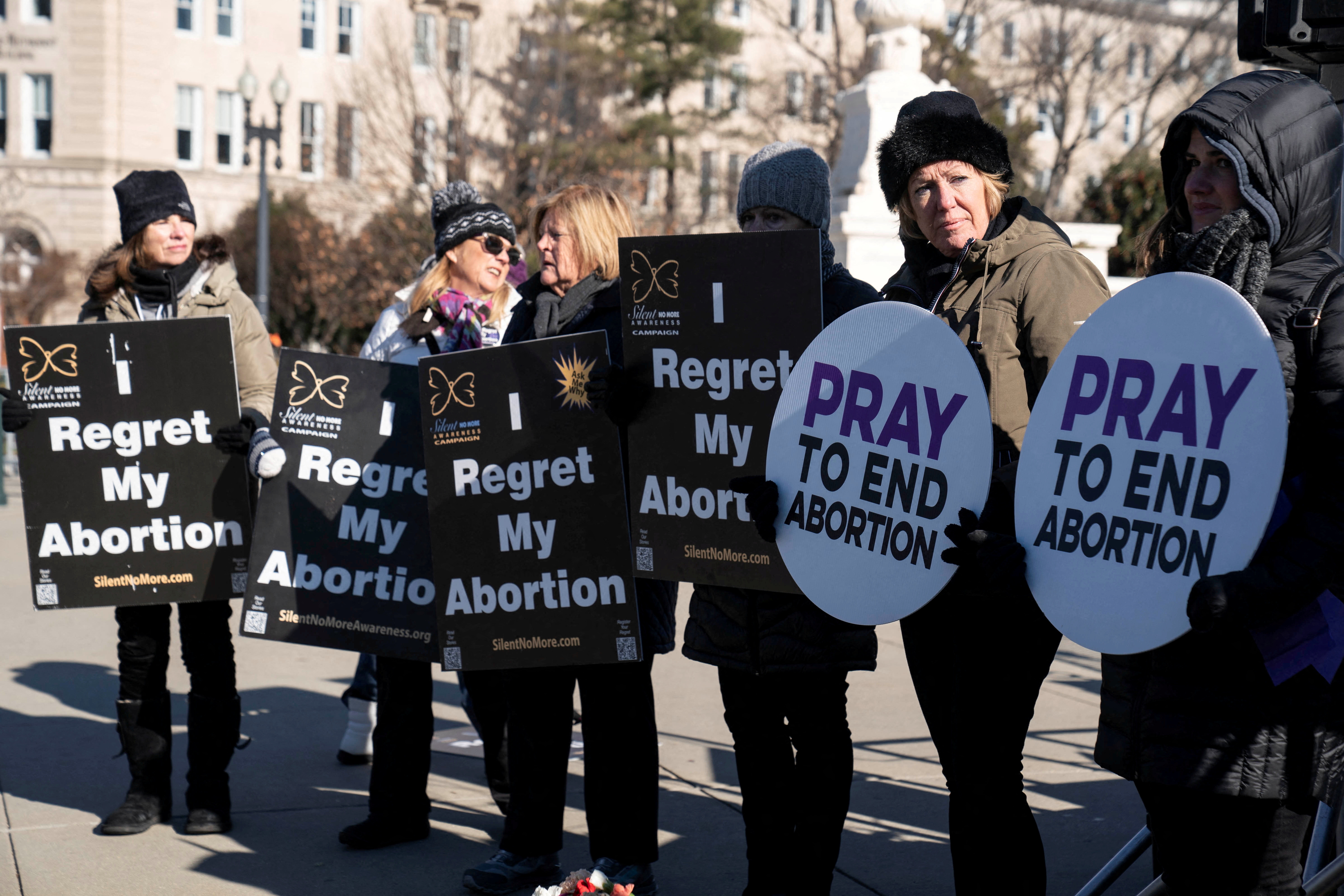 Activists participate in a demonstration against abortion rights on the anniversary of the Roe v. Wade decision at the U.S. Supreme Court in Washington, D.C., Jan. 22, 2022.