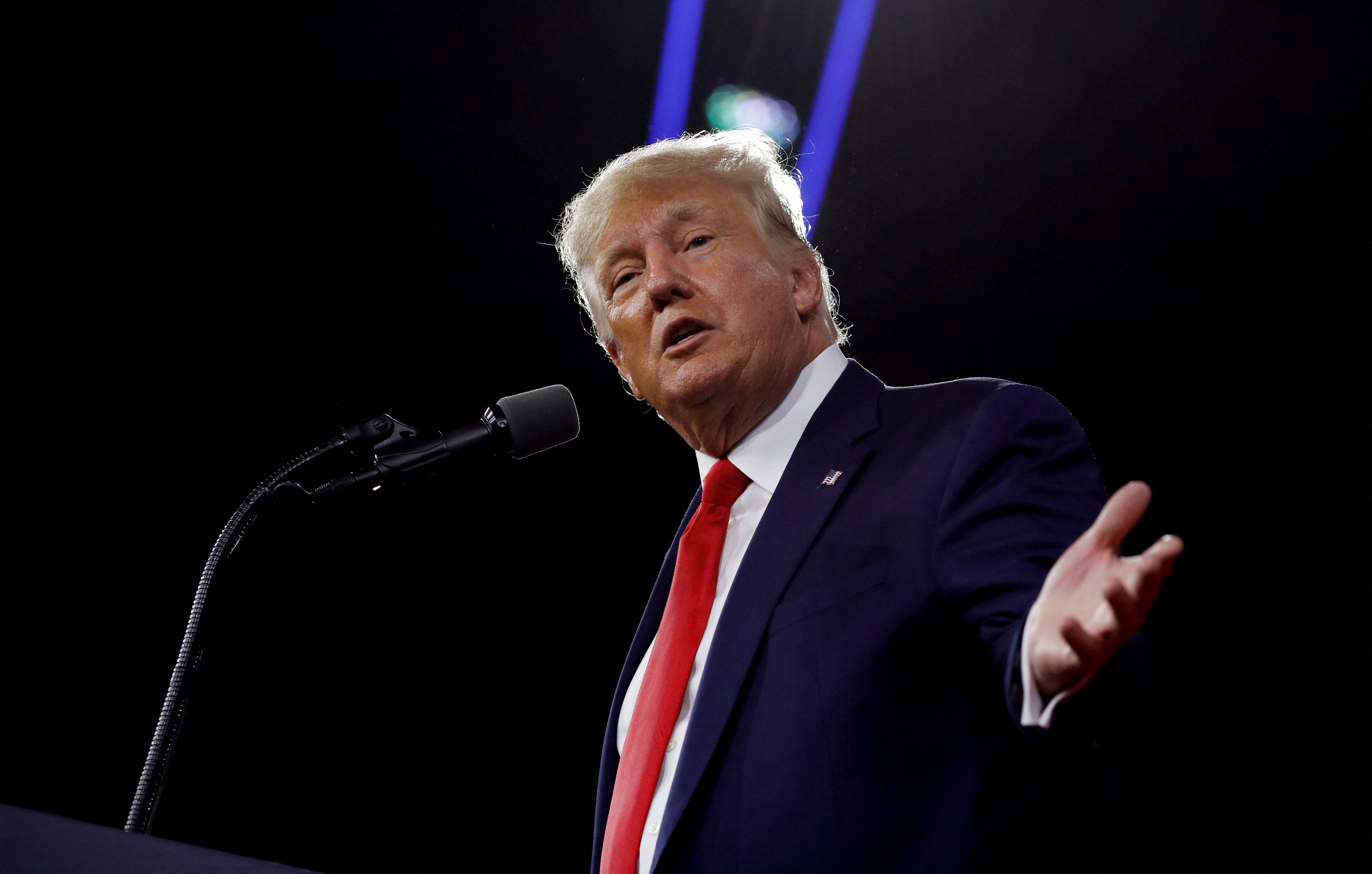 Former  President Donald Trump speaks during the Conservative Political Action Conference in Orlando, Florida, Feb. 26, 2022. 