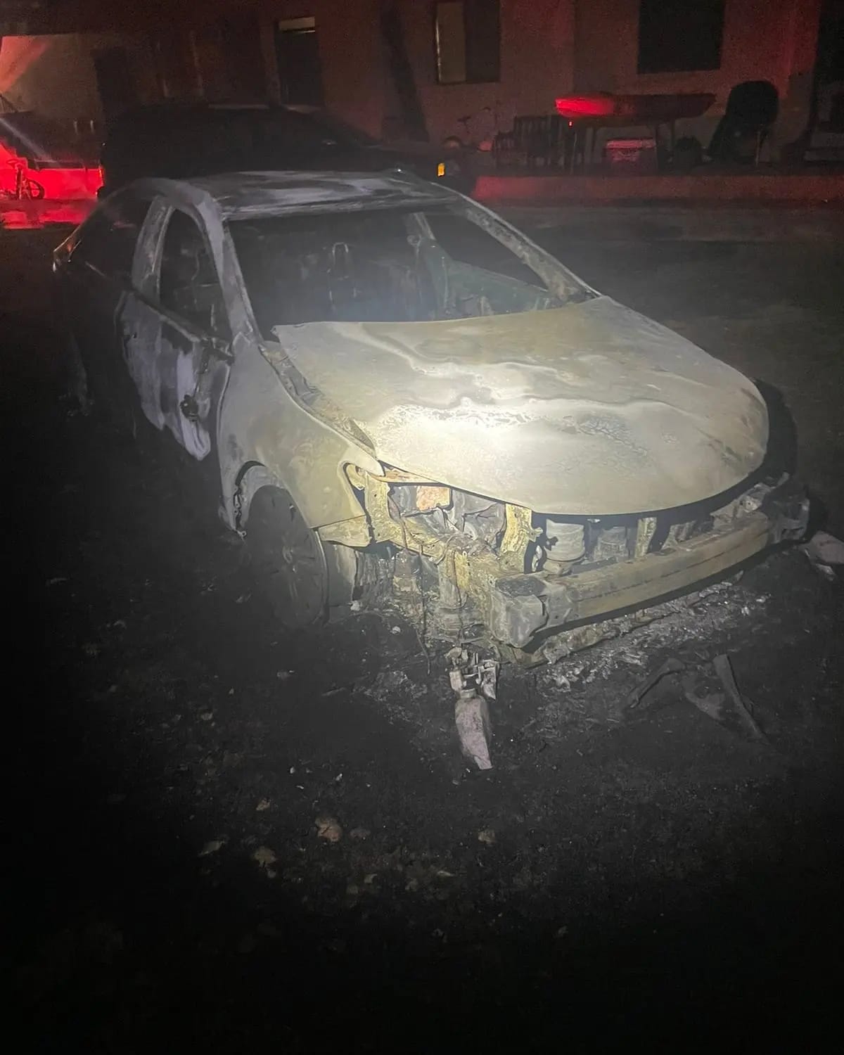 This sedan, which was parked at Prince Hotel in Sadog Tasi, sustained major heat and smoke damage.