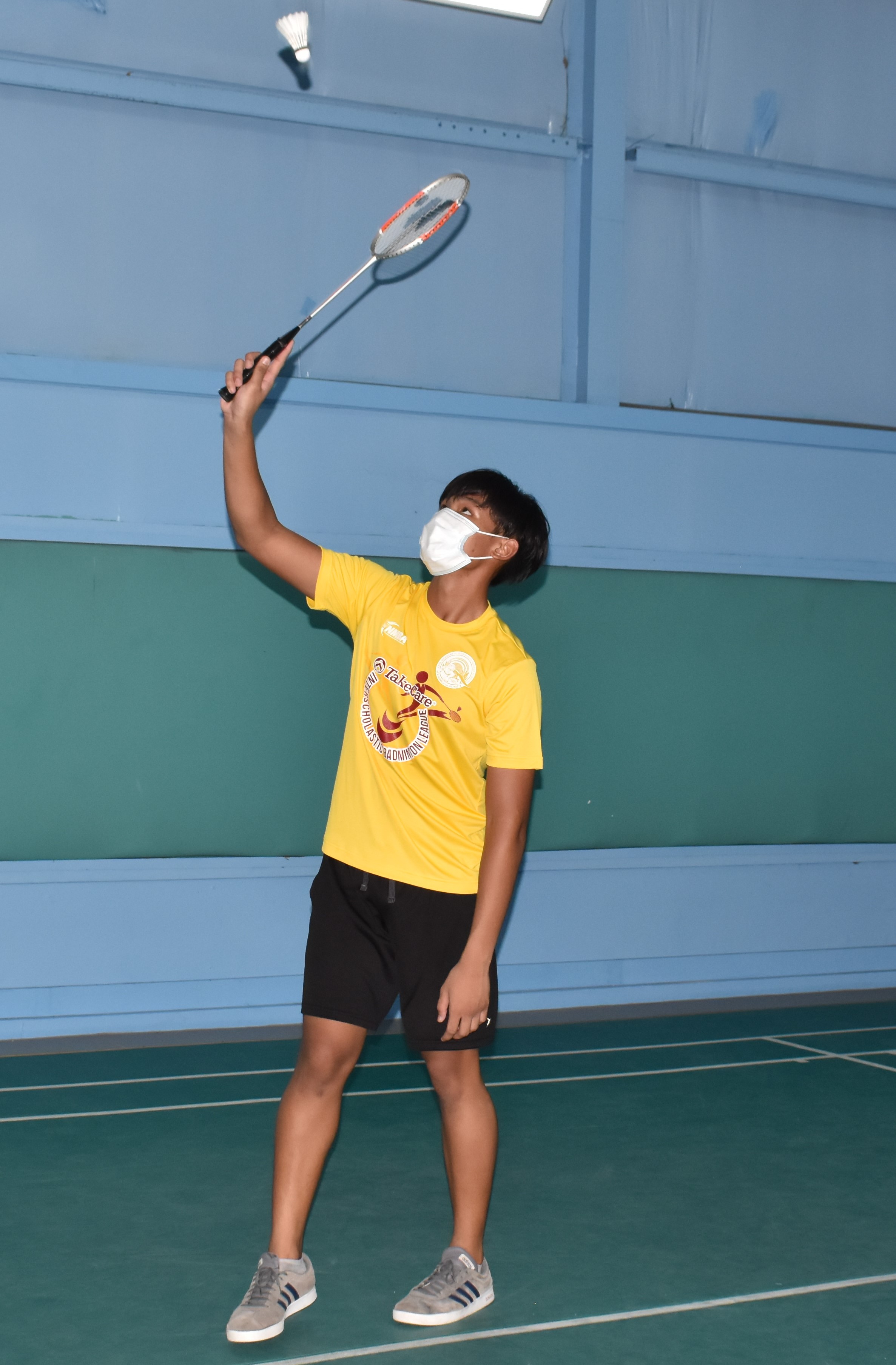 Hopwood 1's  Tyrone Manipon is ready for the return in a boys singles match on Saturday at the TSL Sports Complex.