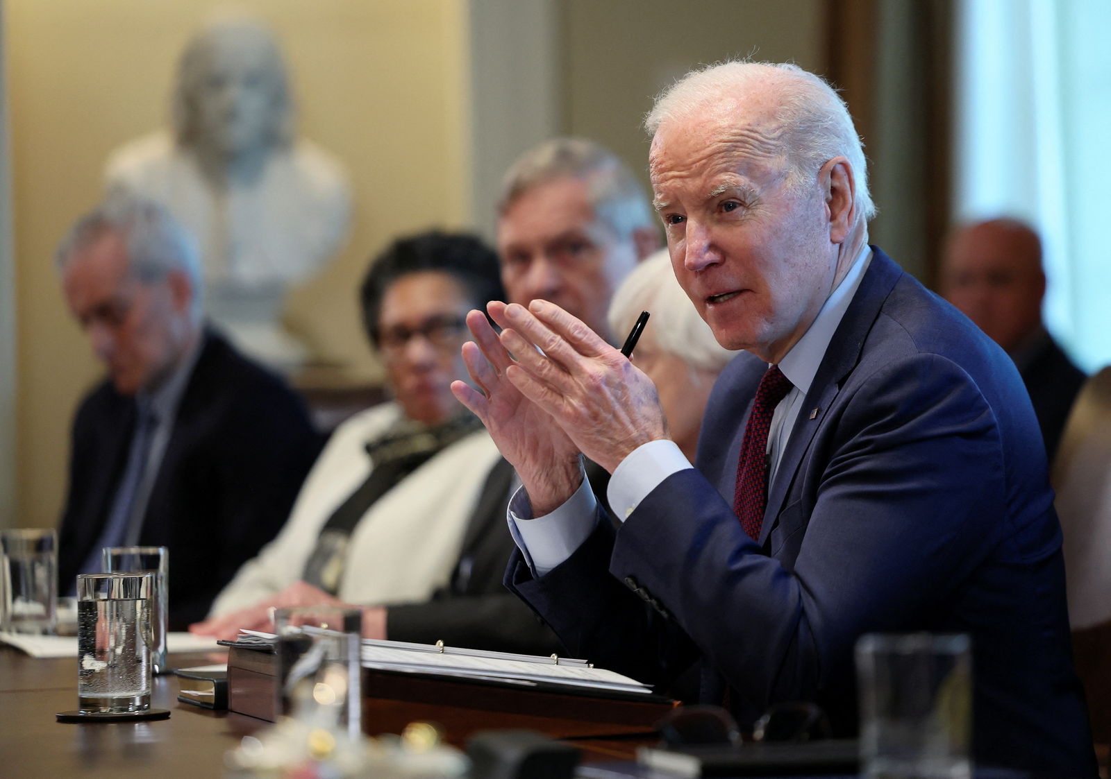 President Joe Biden holds a cabinet meeting in the Cabinet Room at the White House in Washington, D.C. on March 3, 2022.