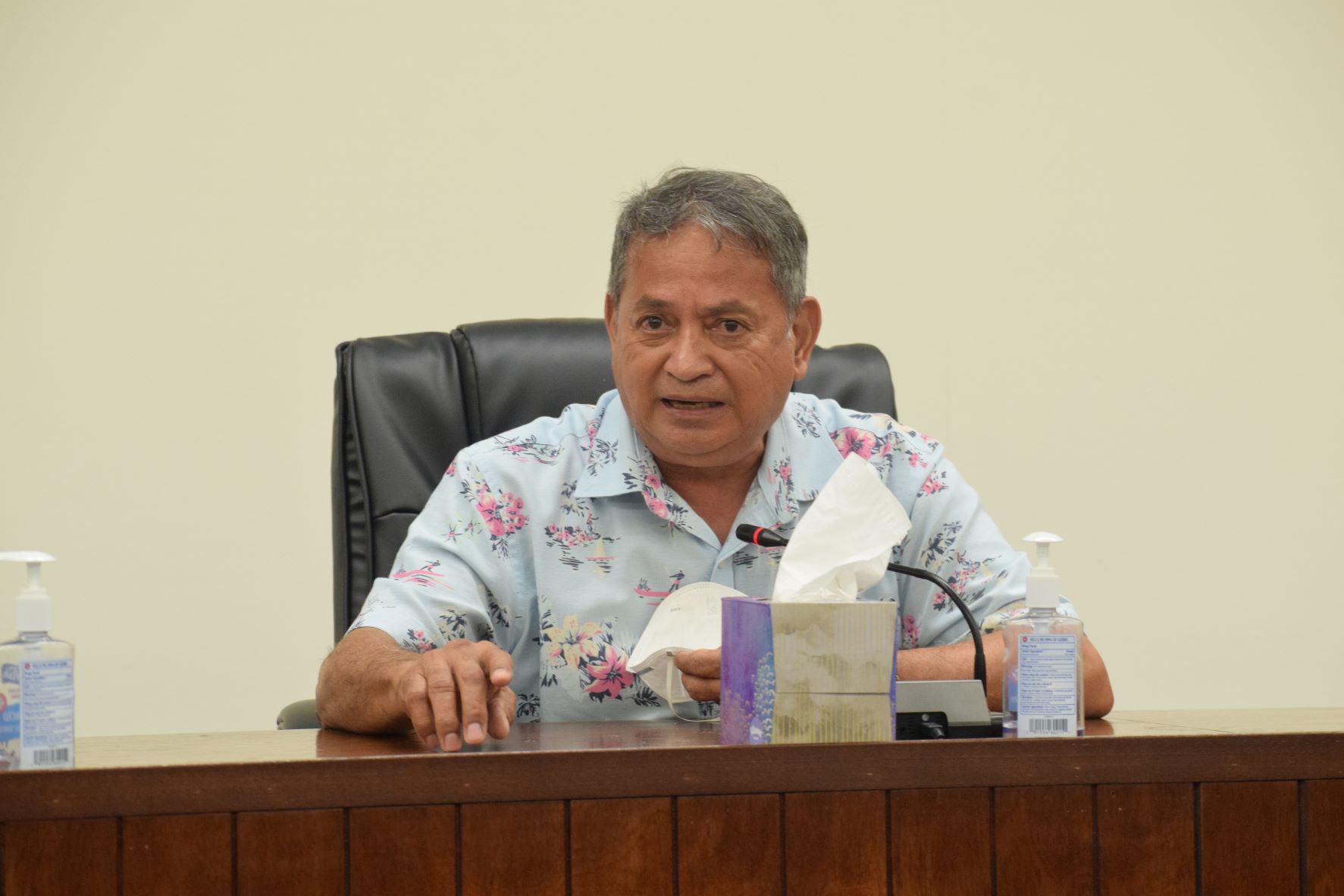 Rep. Richard Lizama speaks during the House leadership's press conference on Tuesday in the House chamber.